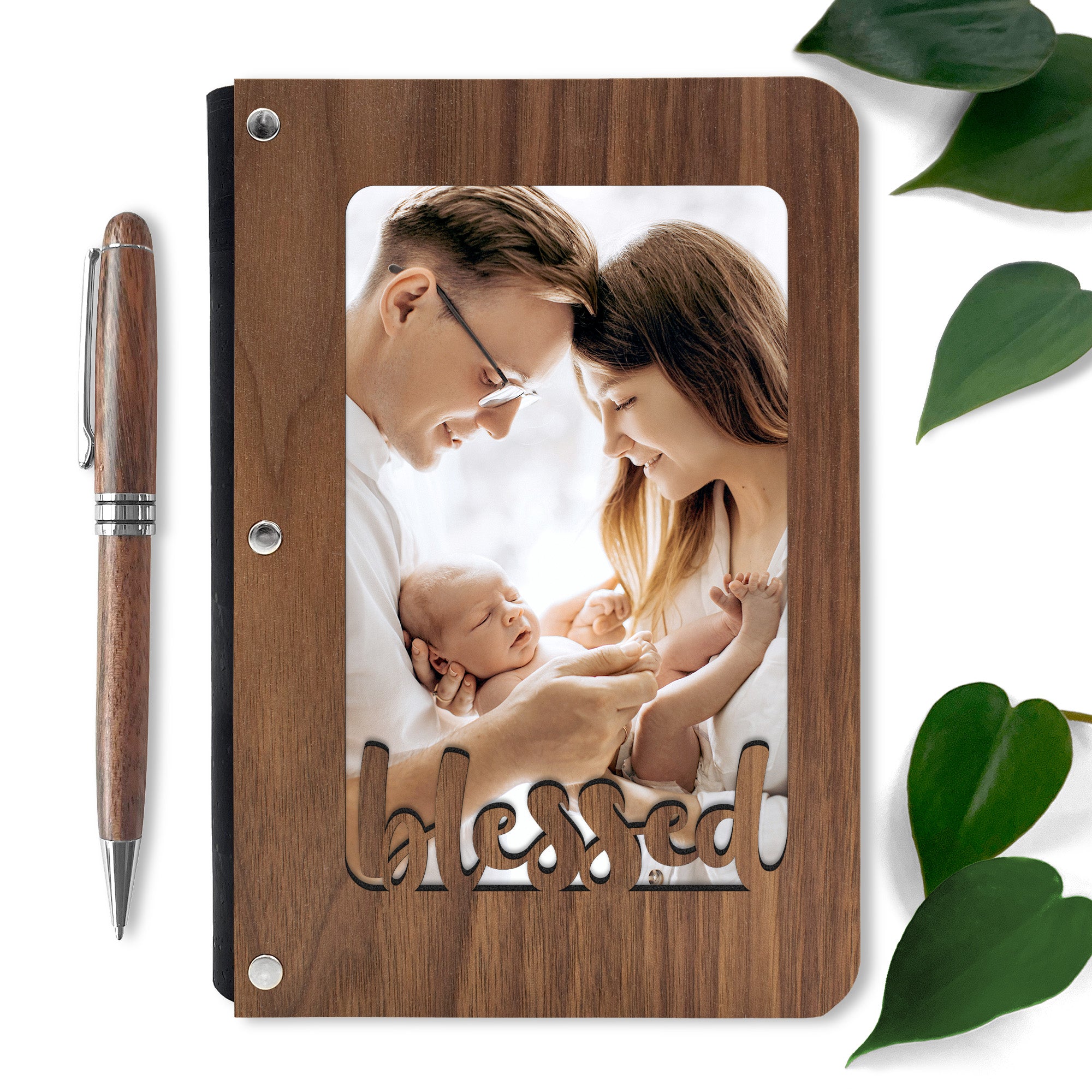 "Blessed" Hardwood Photo Journal - Personalizable