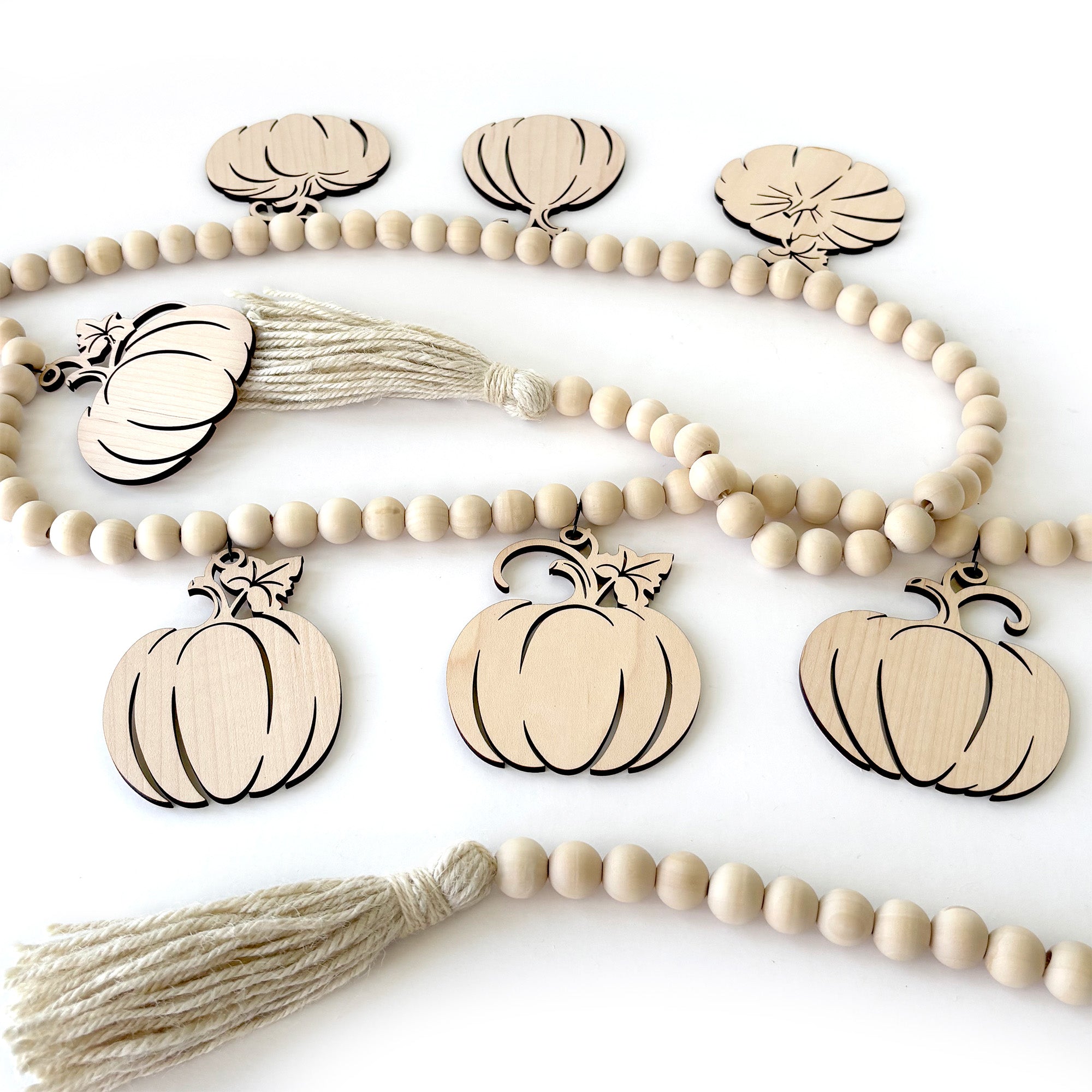 Fall Pumpkins Wood Garland