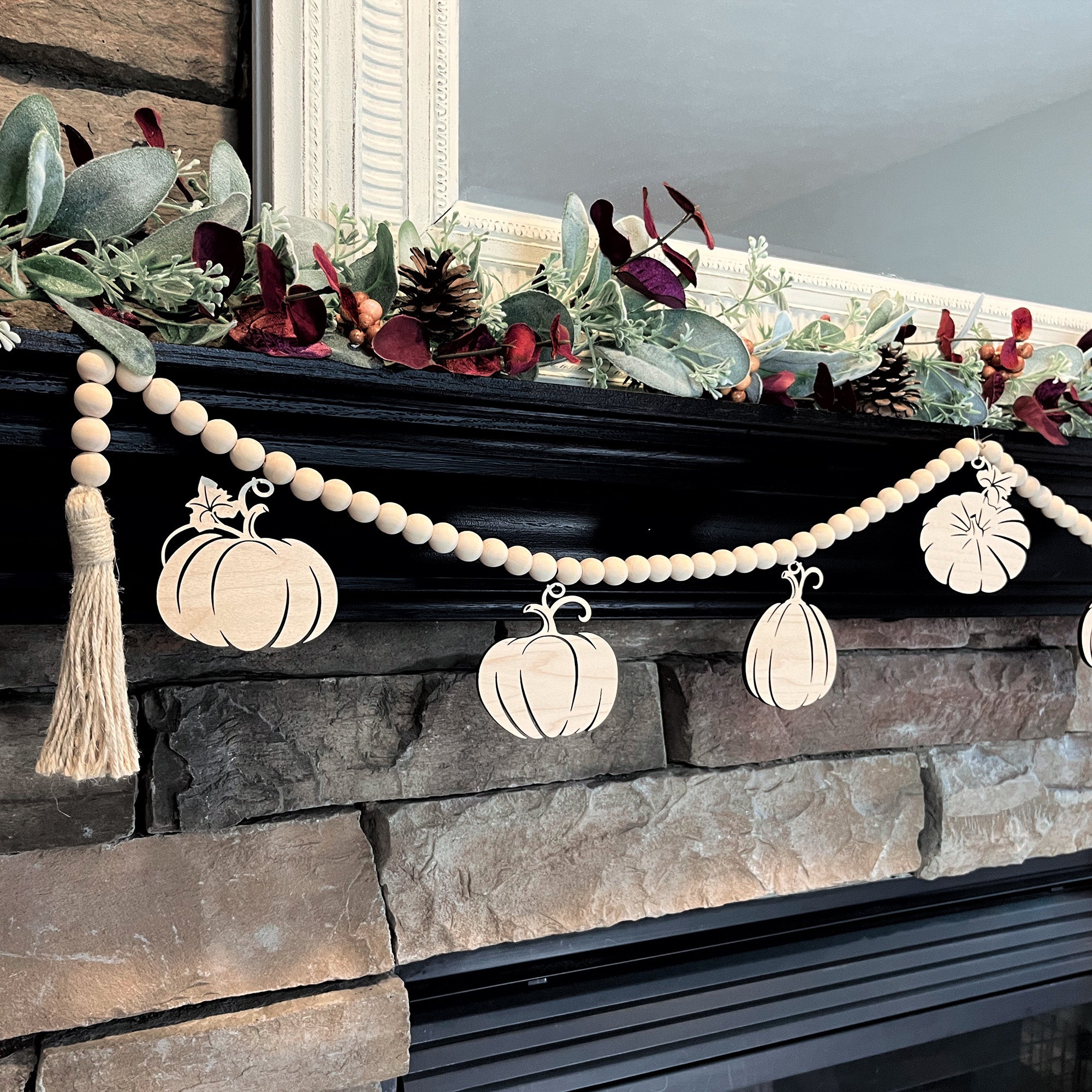 Halloween and Fall Wood Beaded Garlands