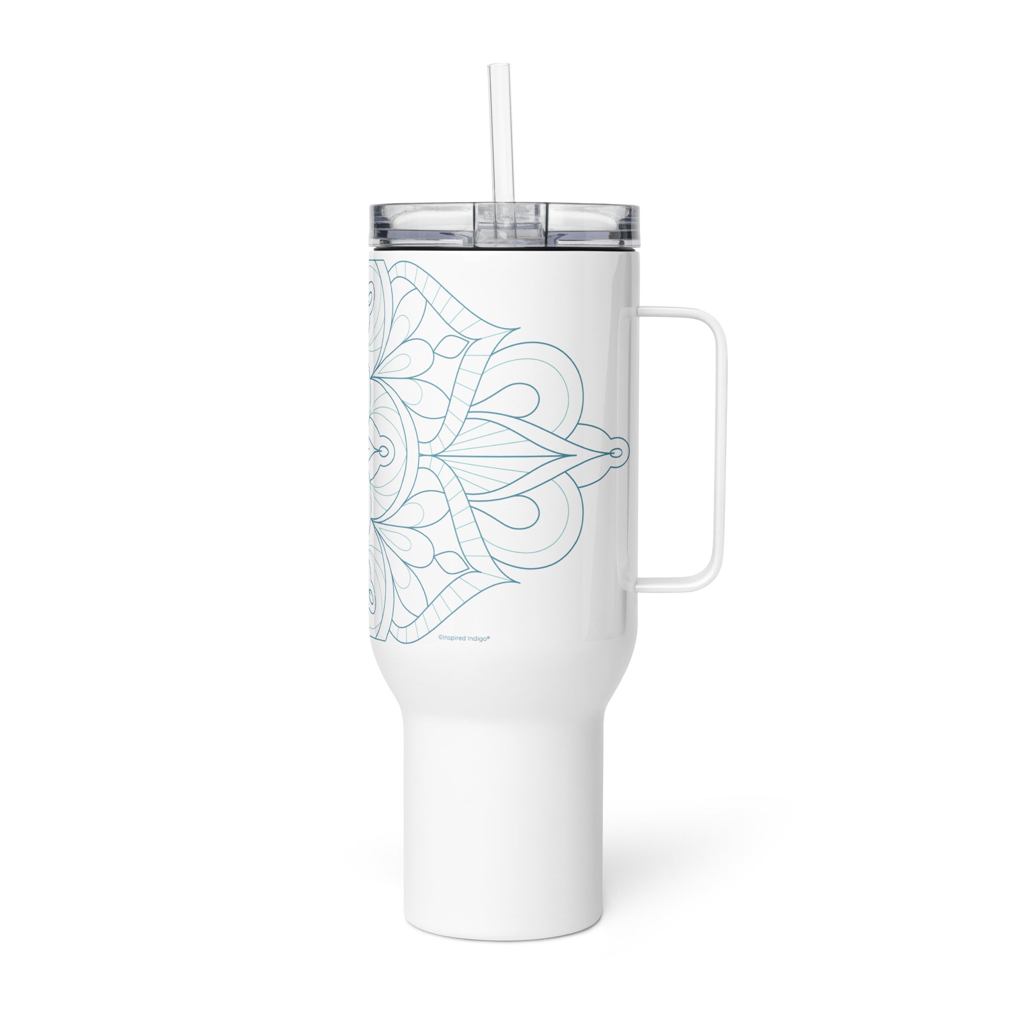 Extra large Travel tumbler insulated water bottle with lid and straw with Fuck Cancer quote gift for cancer diagnosis