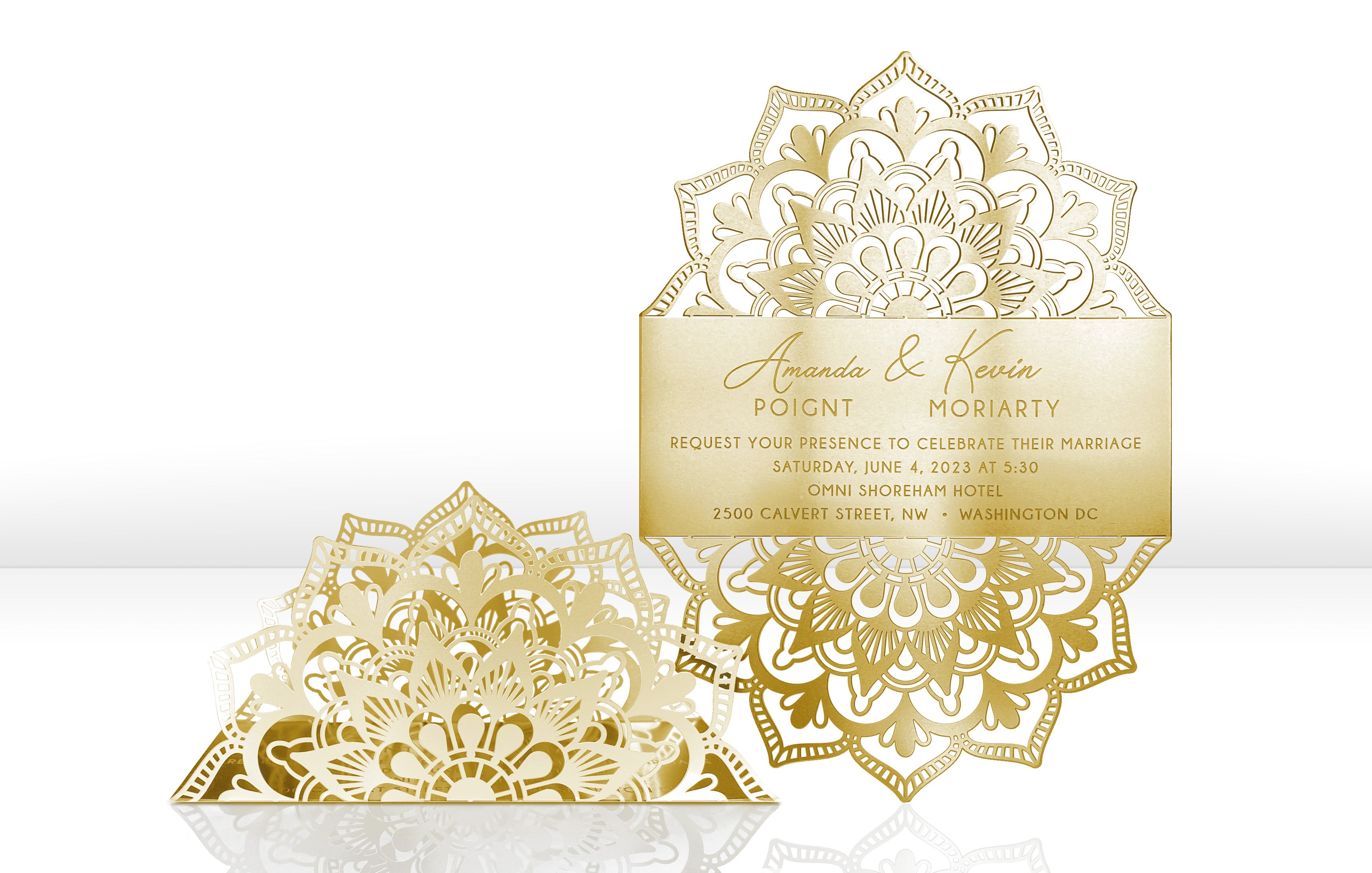 Gold Metal Wedding Invitations