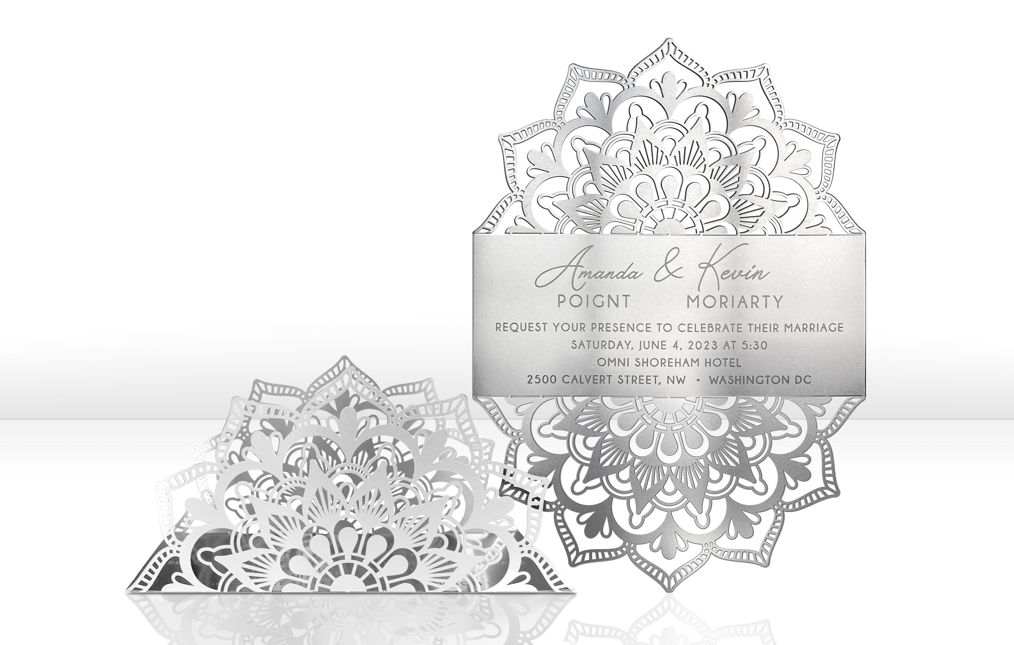 Silver Metal Wedding Invitations