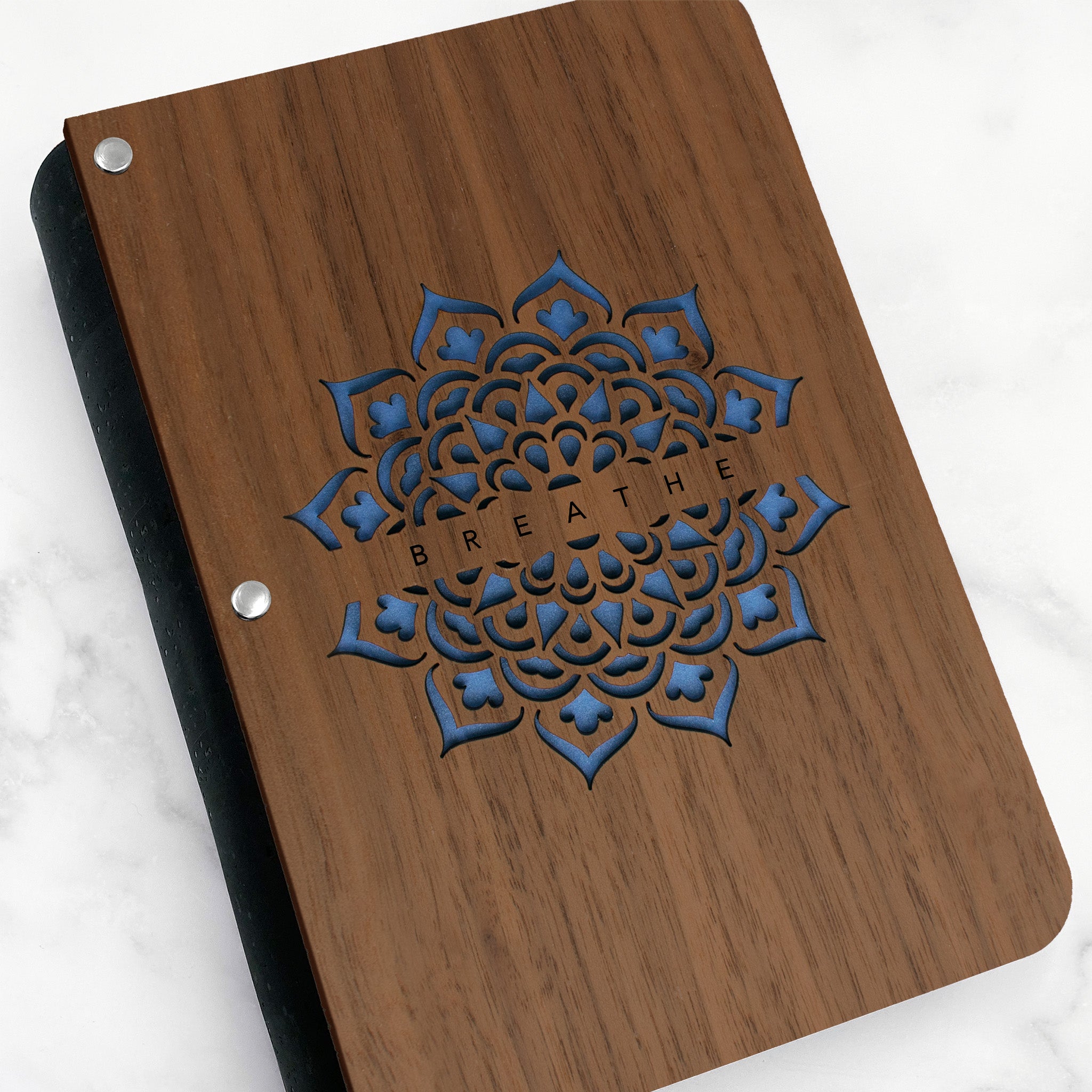 Mandala Hardwood Journal - Personalizable