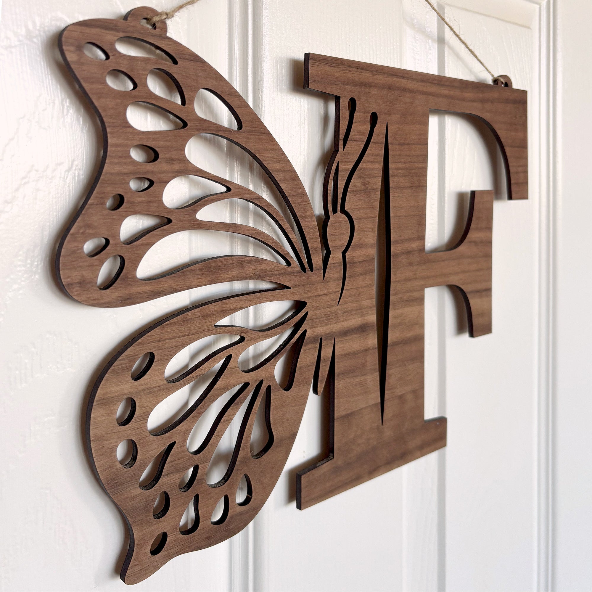Butterfly and Initial Front Door Hanger