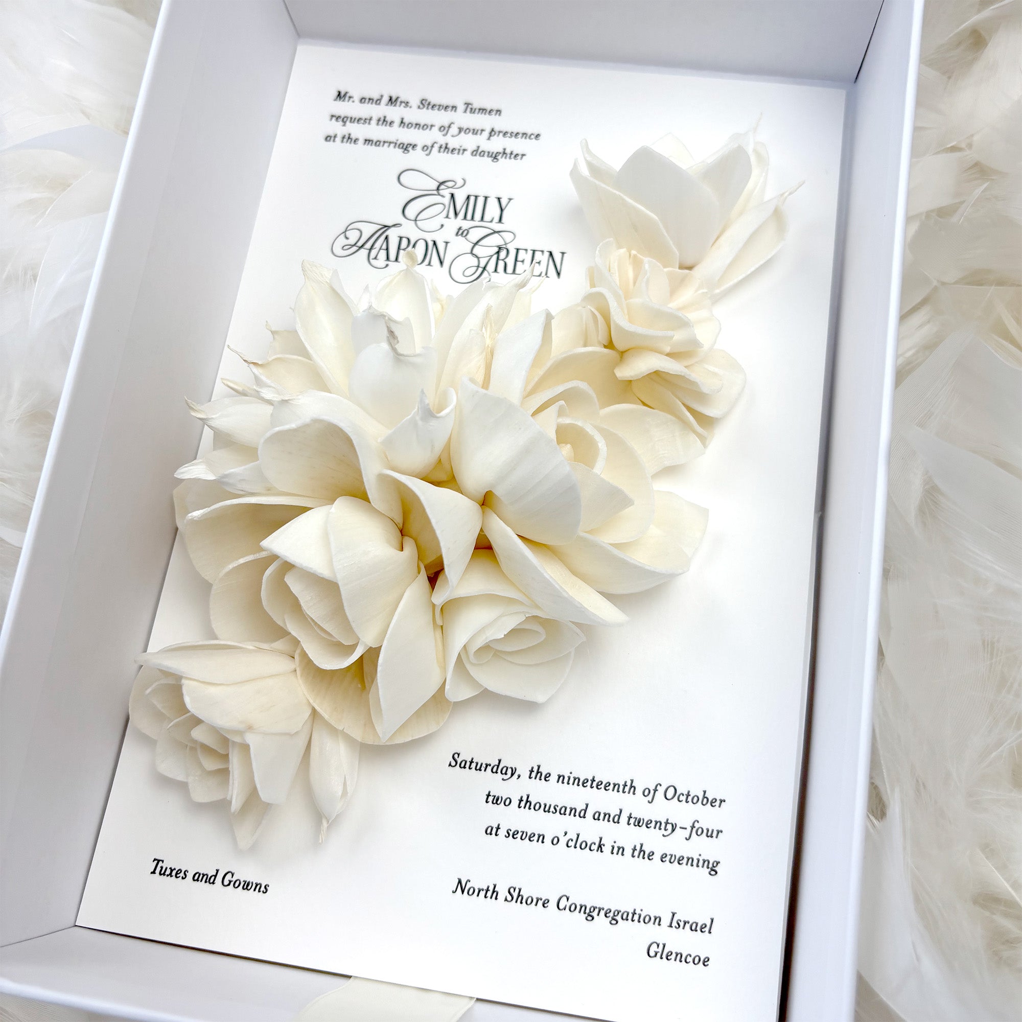Luxury Three Dimensional Floral Wedding Invitation