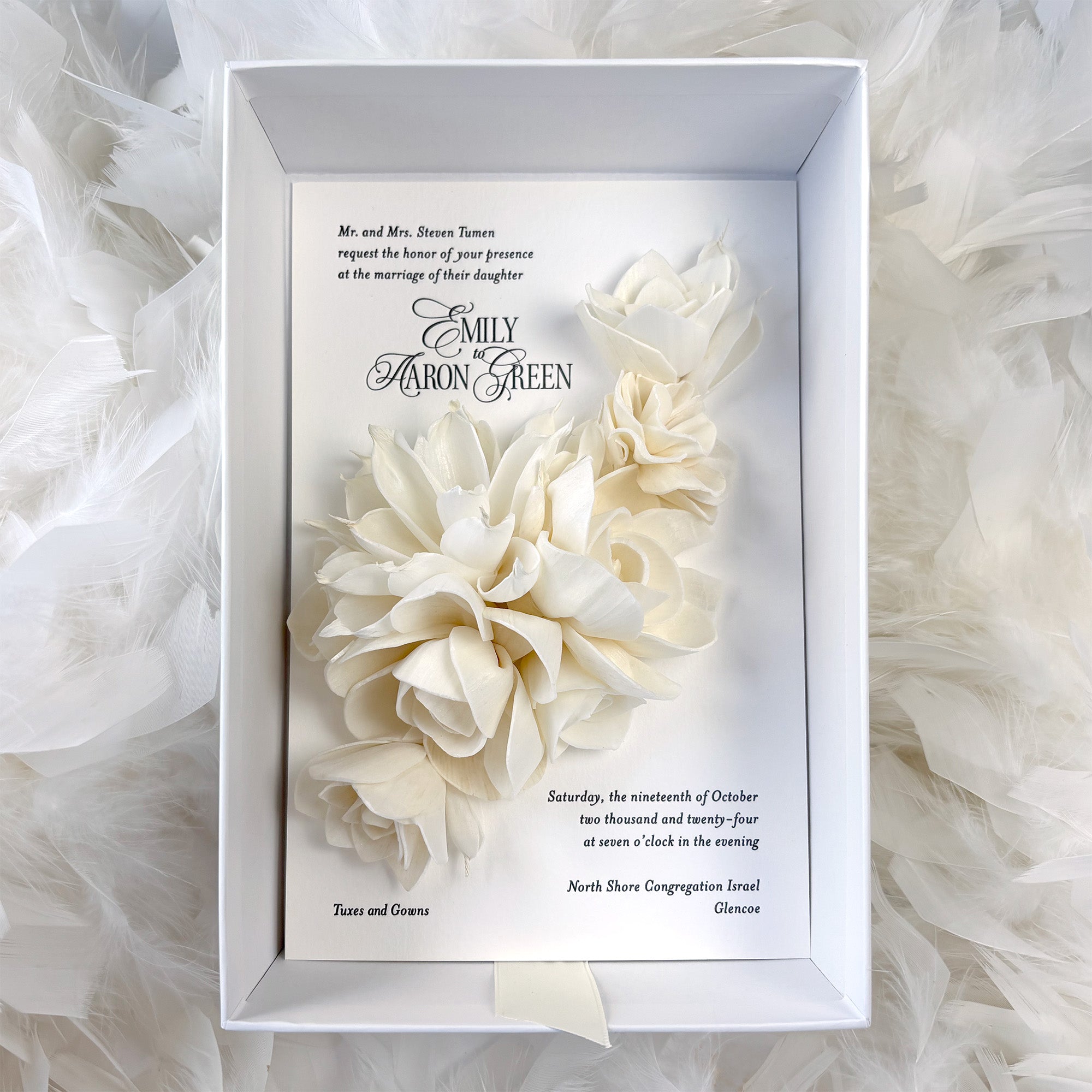 Luxury 3D Flower Wedding Invitation