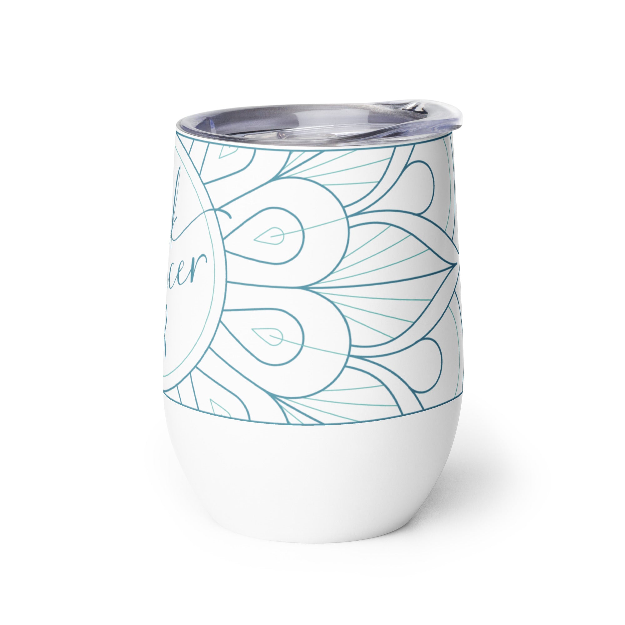 Insulated pool cup with lid with Fuck Cancer quote gift for cancer diagnosis