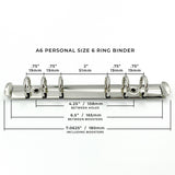 A6 Personal Binder Mechanisms Measurements
