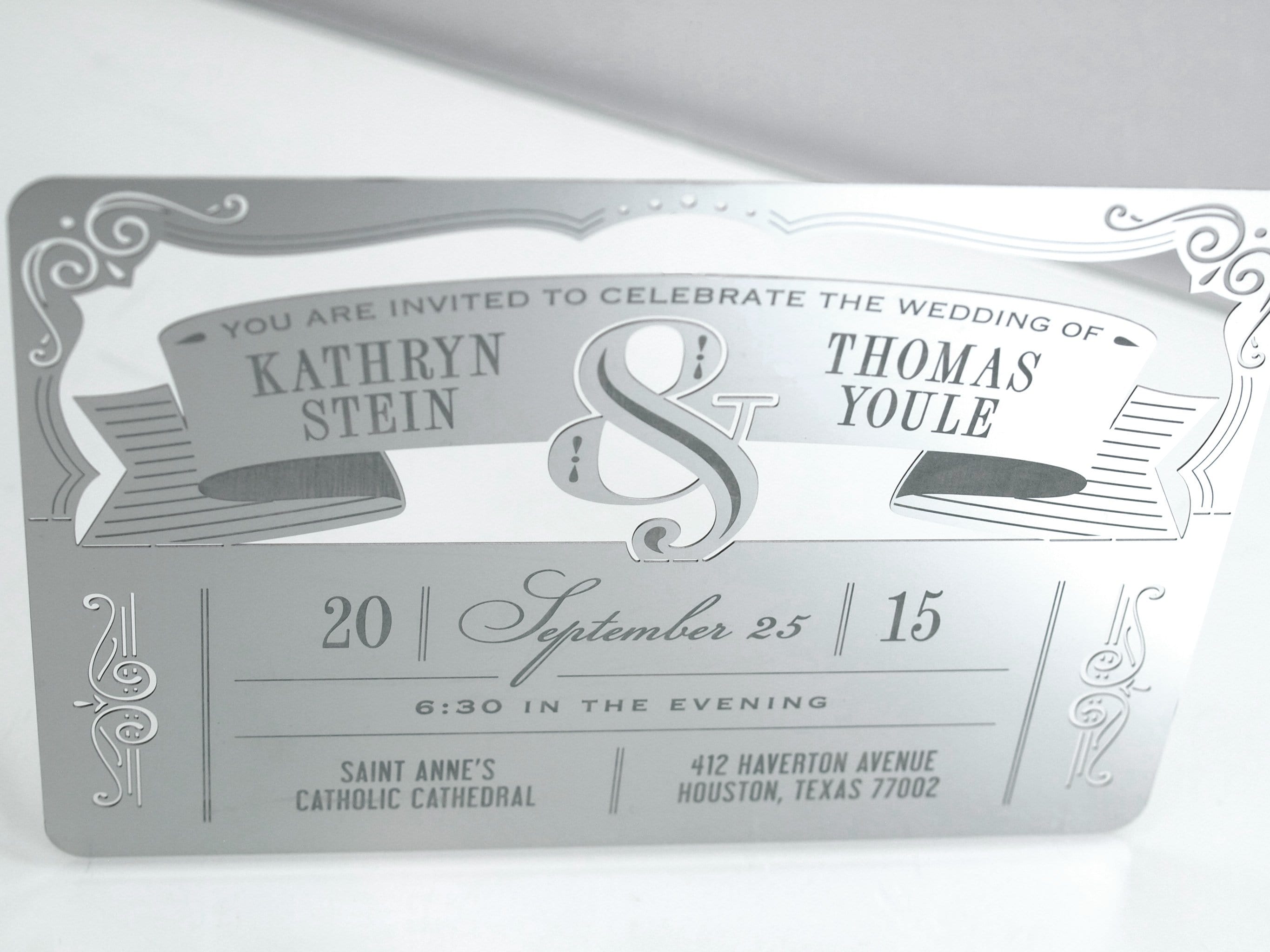 Real Metal Wedding Invitations