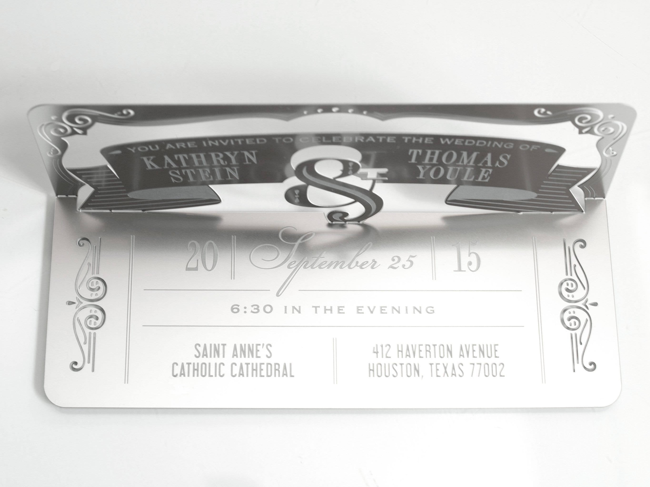 3D Wedding Invitations Made from Metal