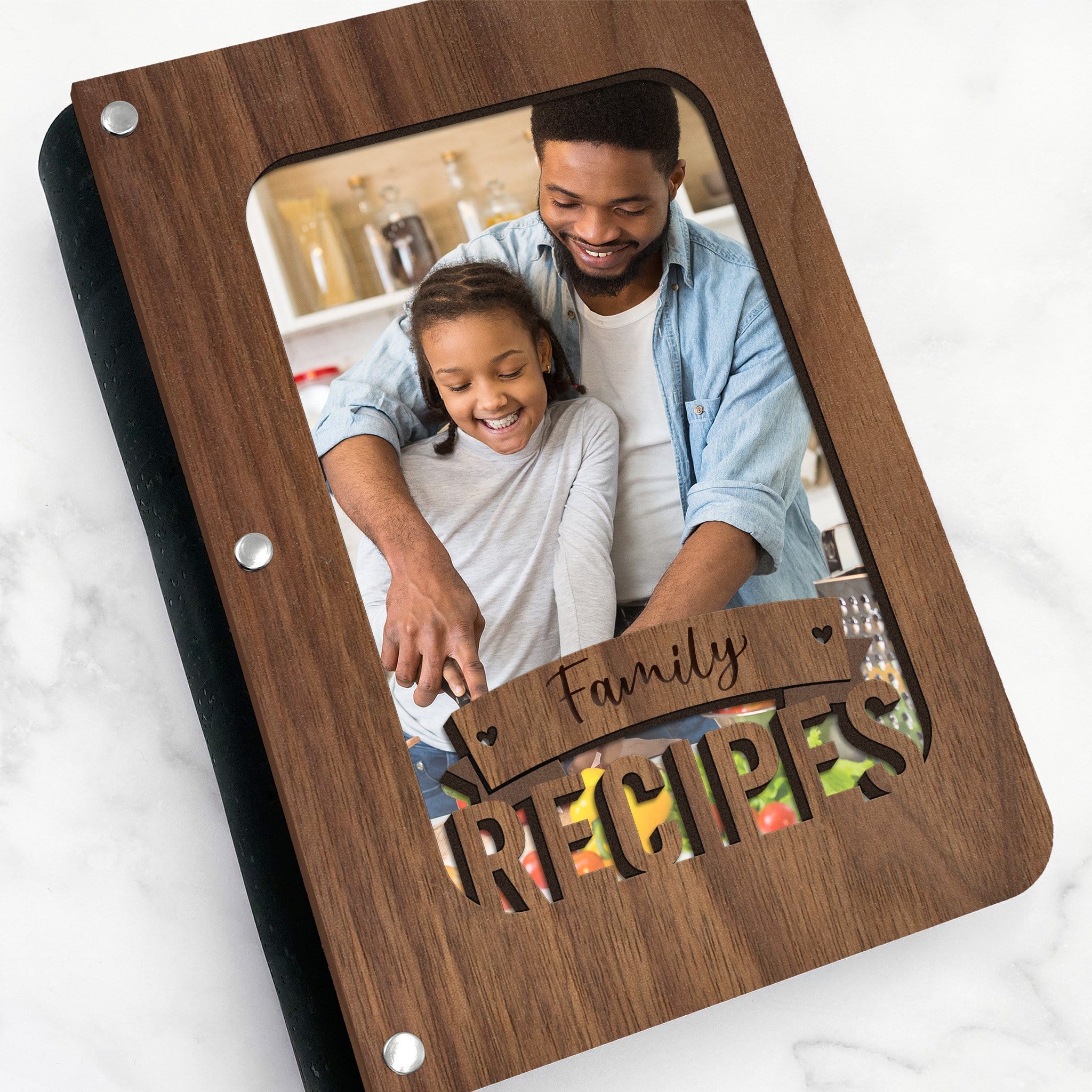 Family Recipe Book with Wood Cover