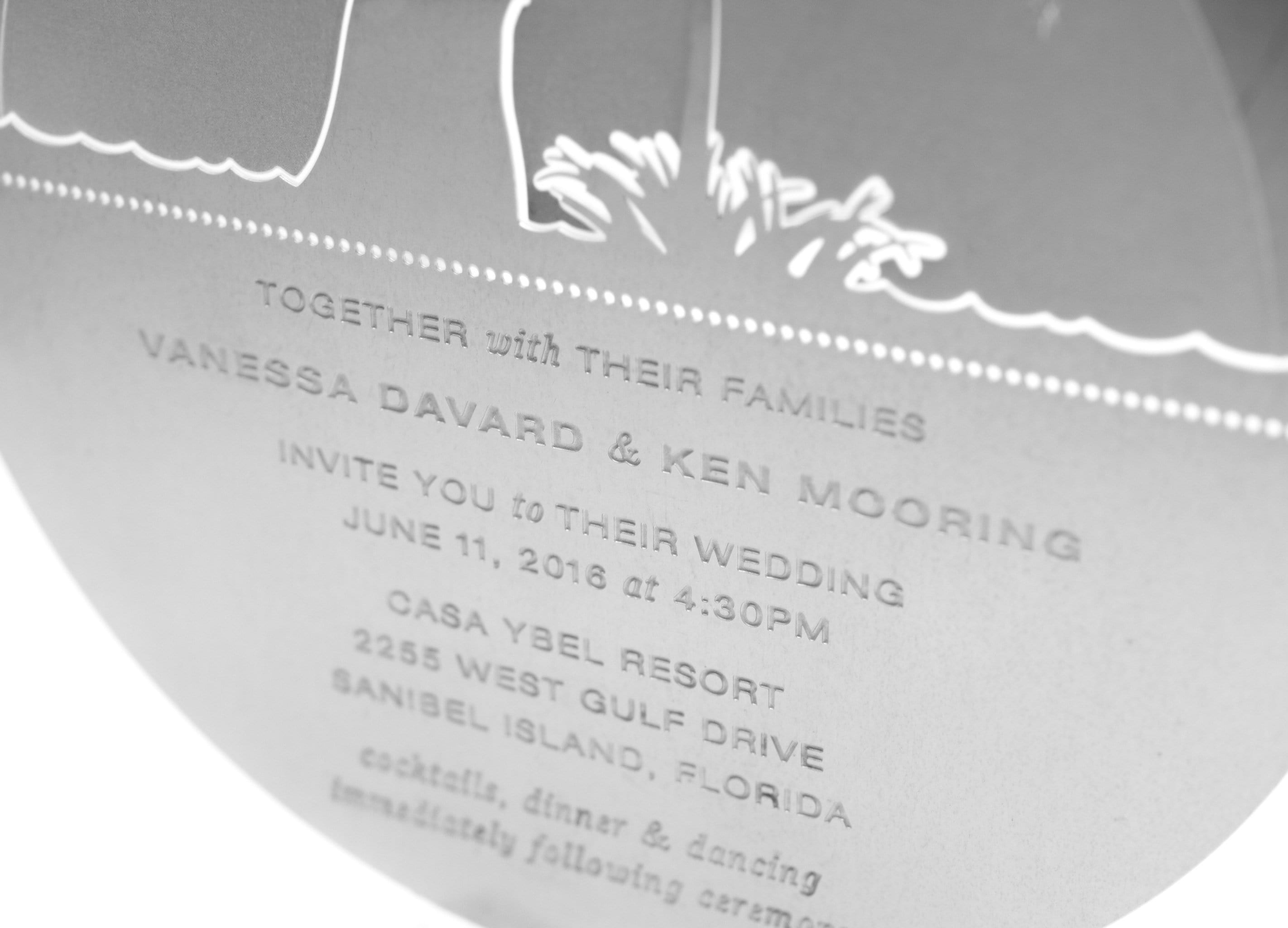 Engraved Metal Wedding Invitation