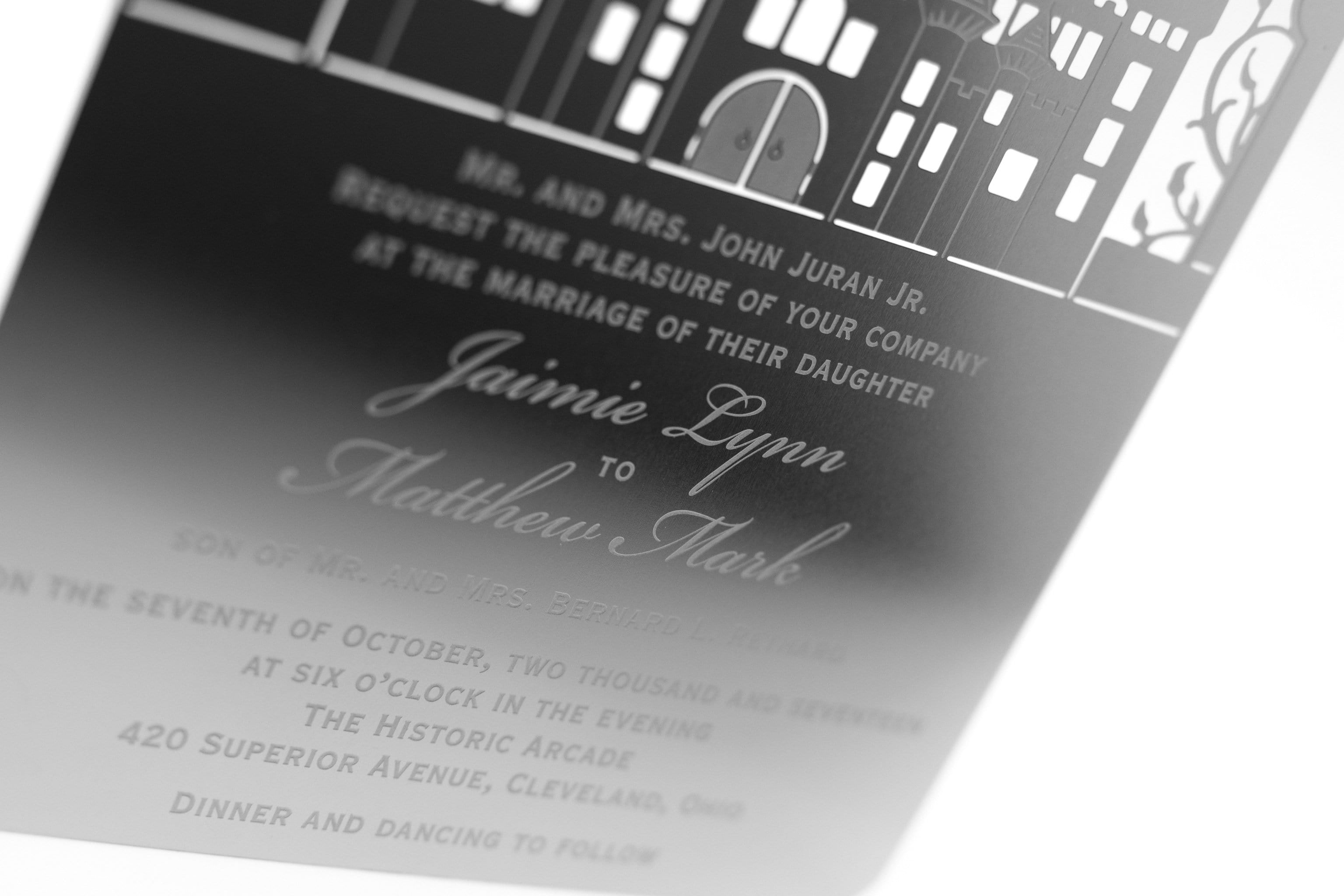 Engraved Metal Wedding Invitation for Fairytale Wedding