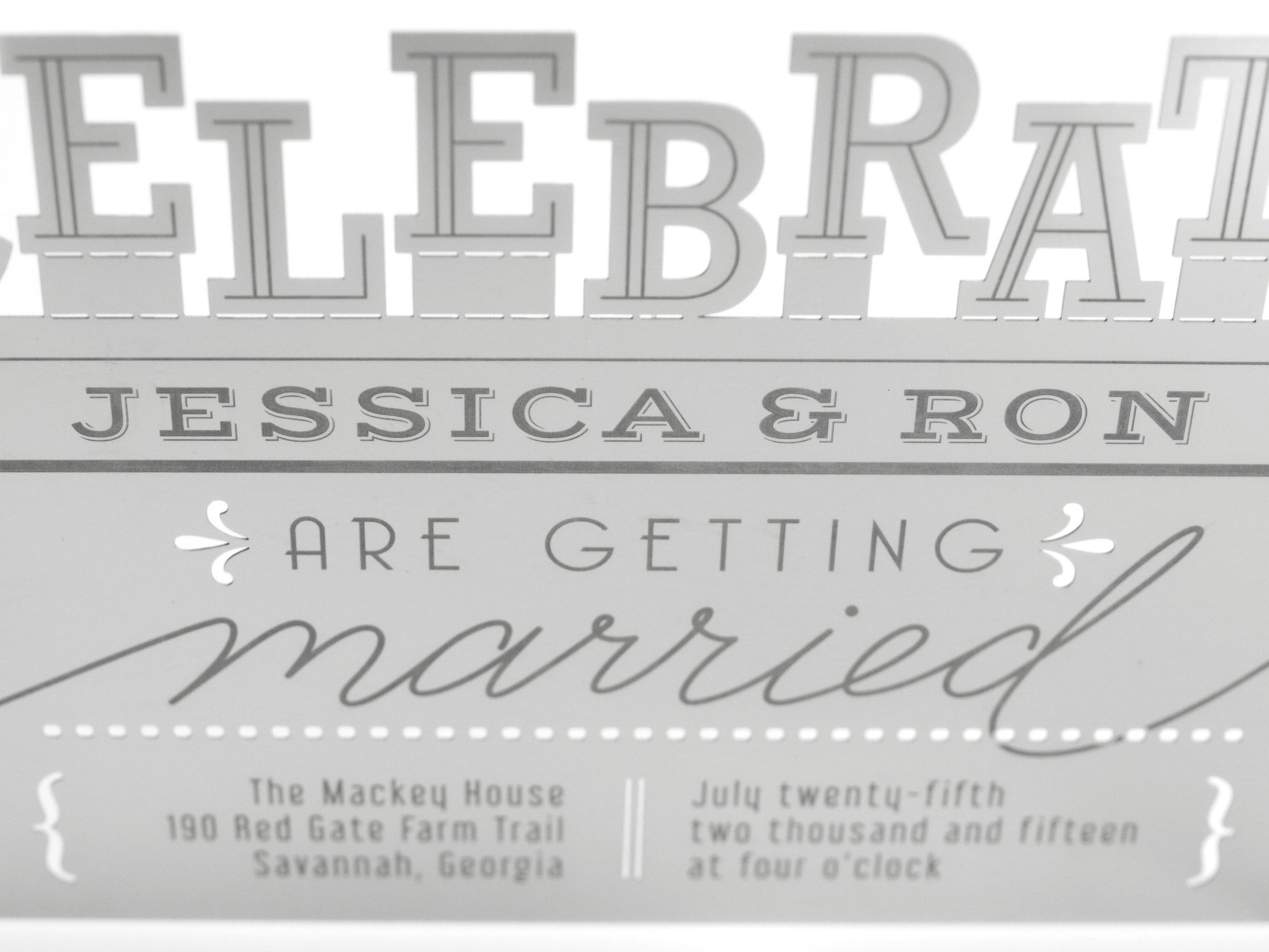 Engraved Metal Wedding Invitation