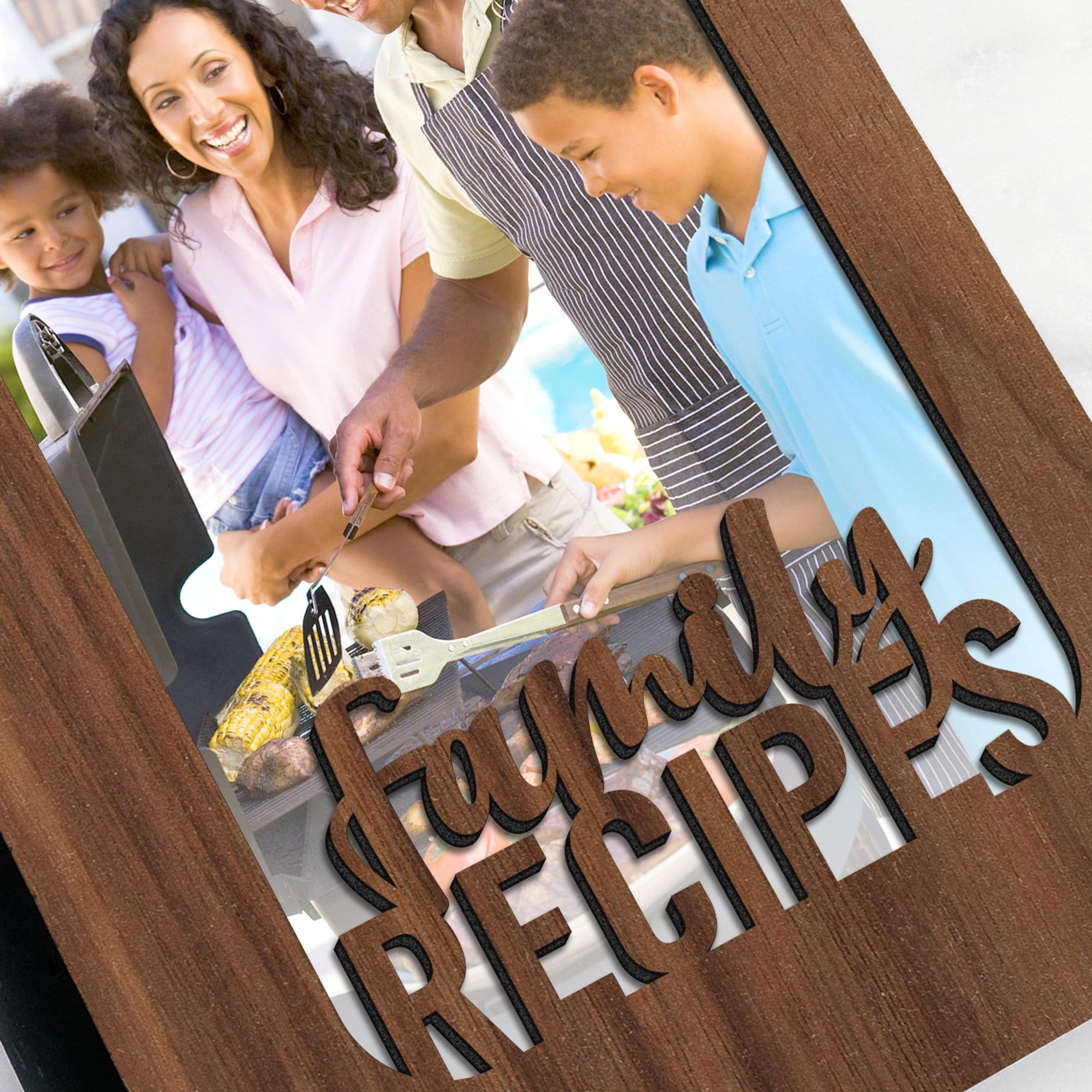 Family Recipe Book with Walnut Wood Cover
