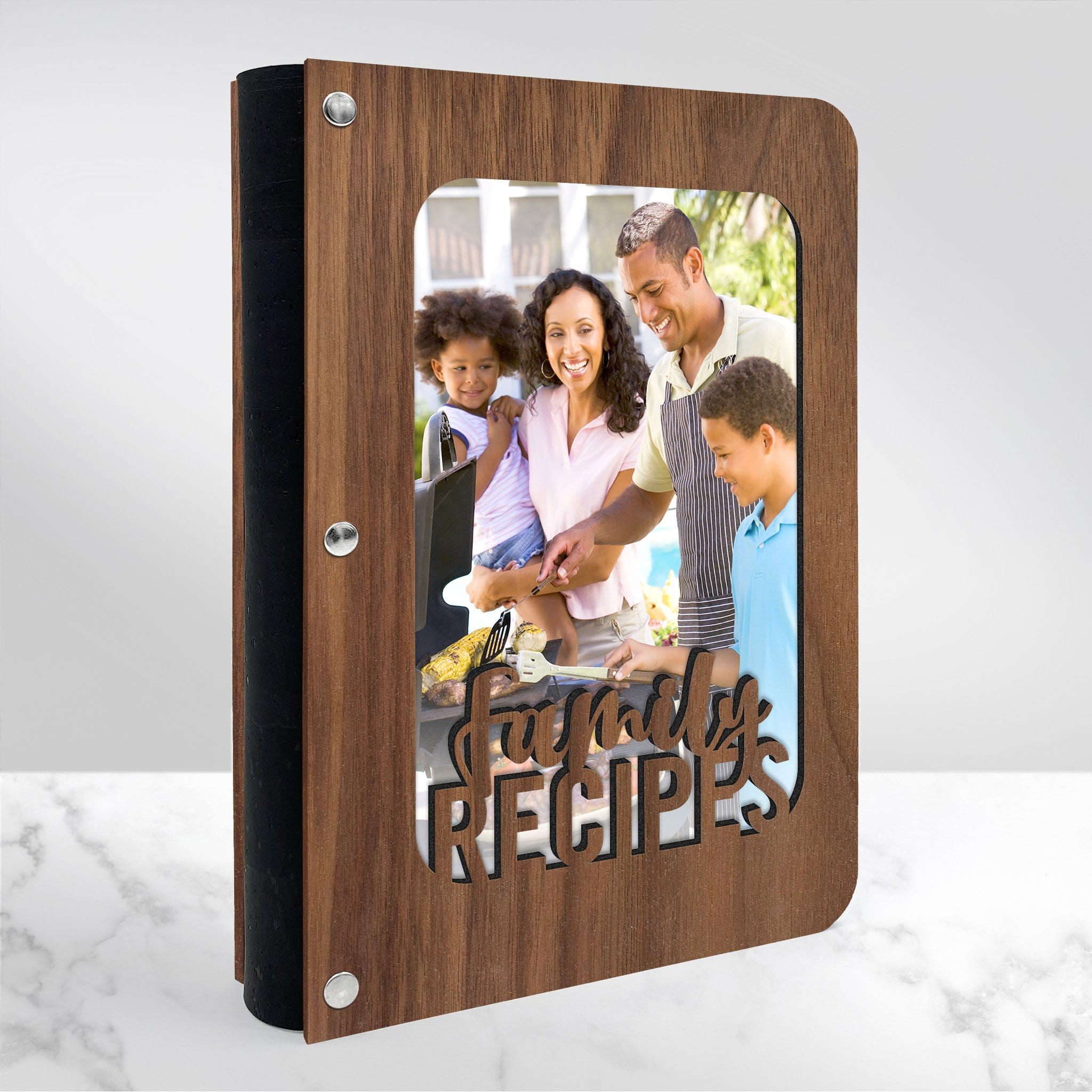 Family Recipe Book with Wood Cover