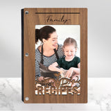 Family Recipe Book with Walnut Wood Cover