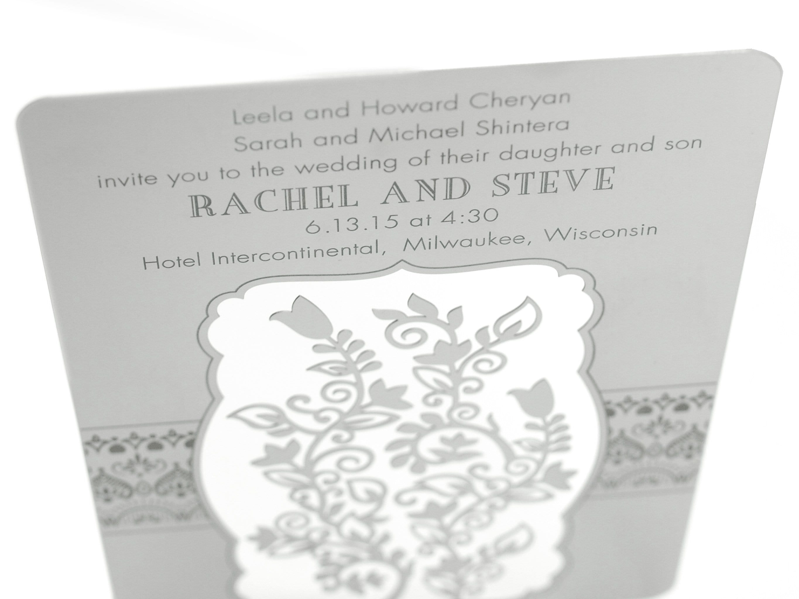Engraved Metal Wedding Invitation