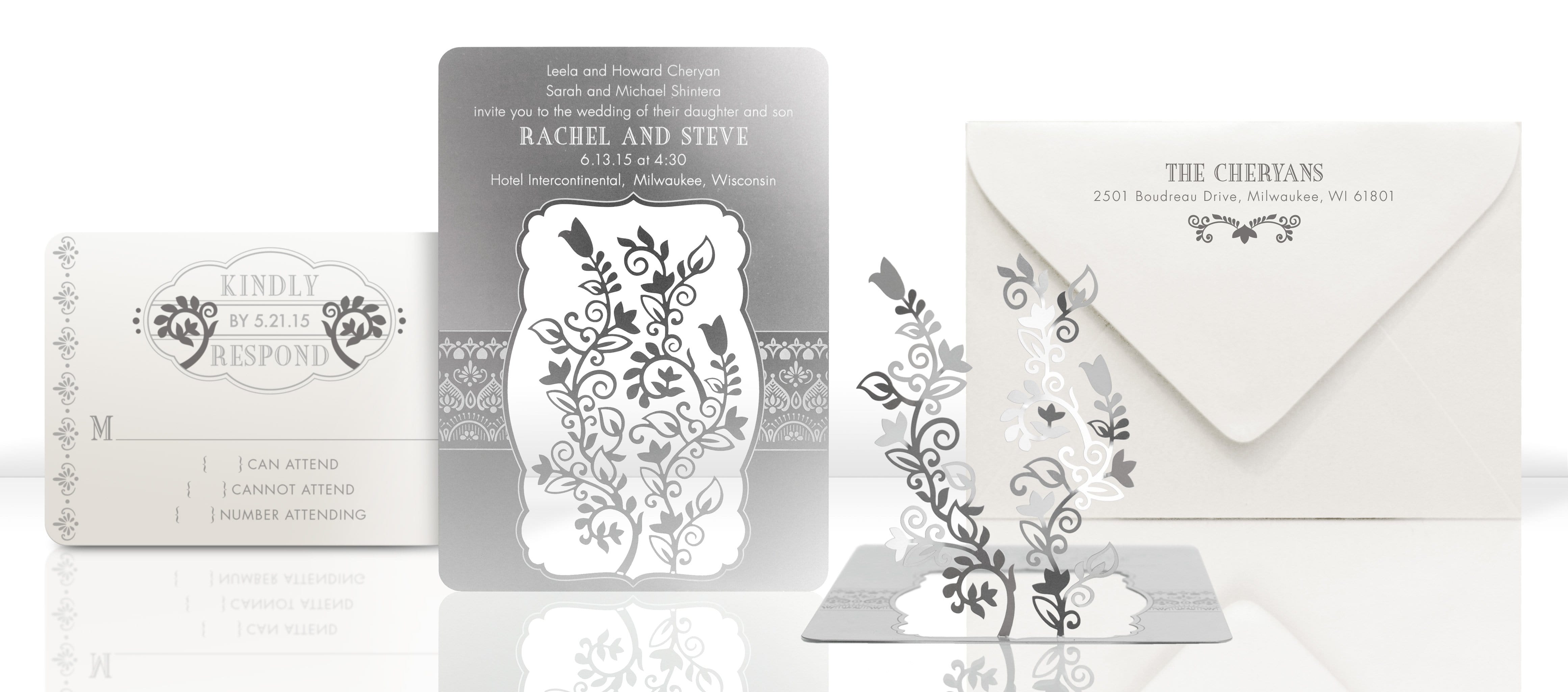 Real Metal Indian Invitations