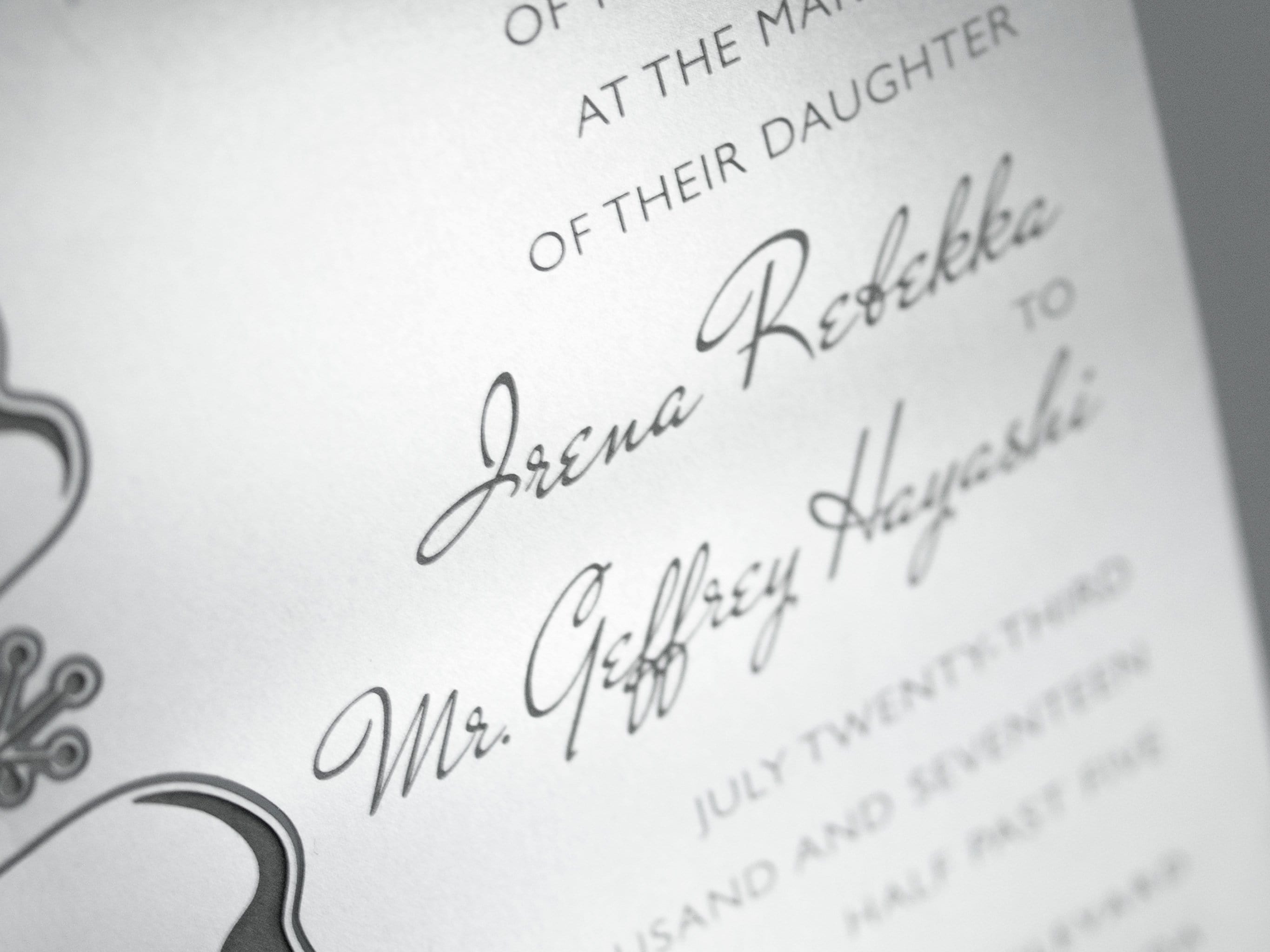 Engraved Metal Wedding Invitation
