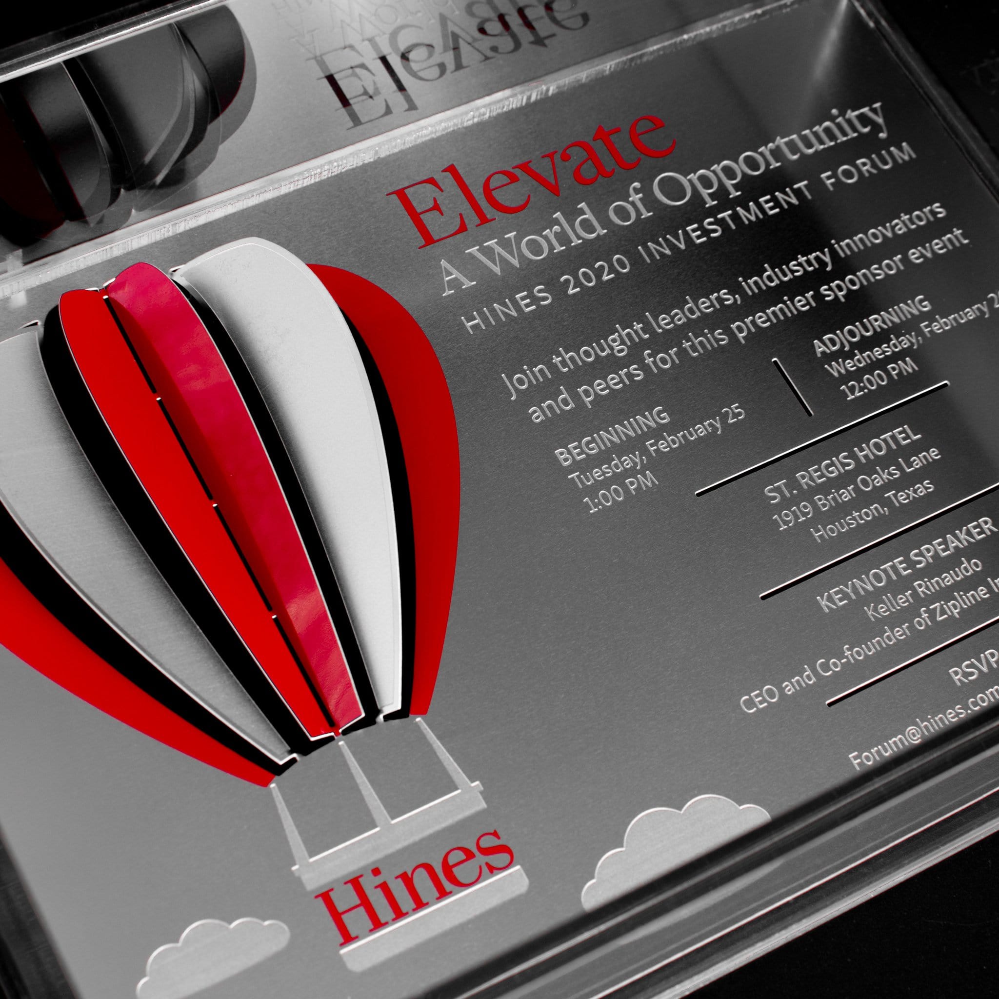 Couture Corporate Invitation in Acrylic Box
