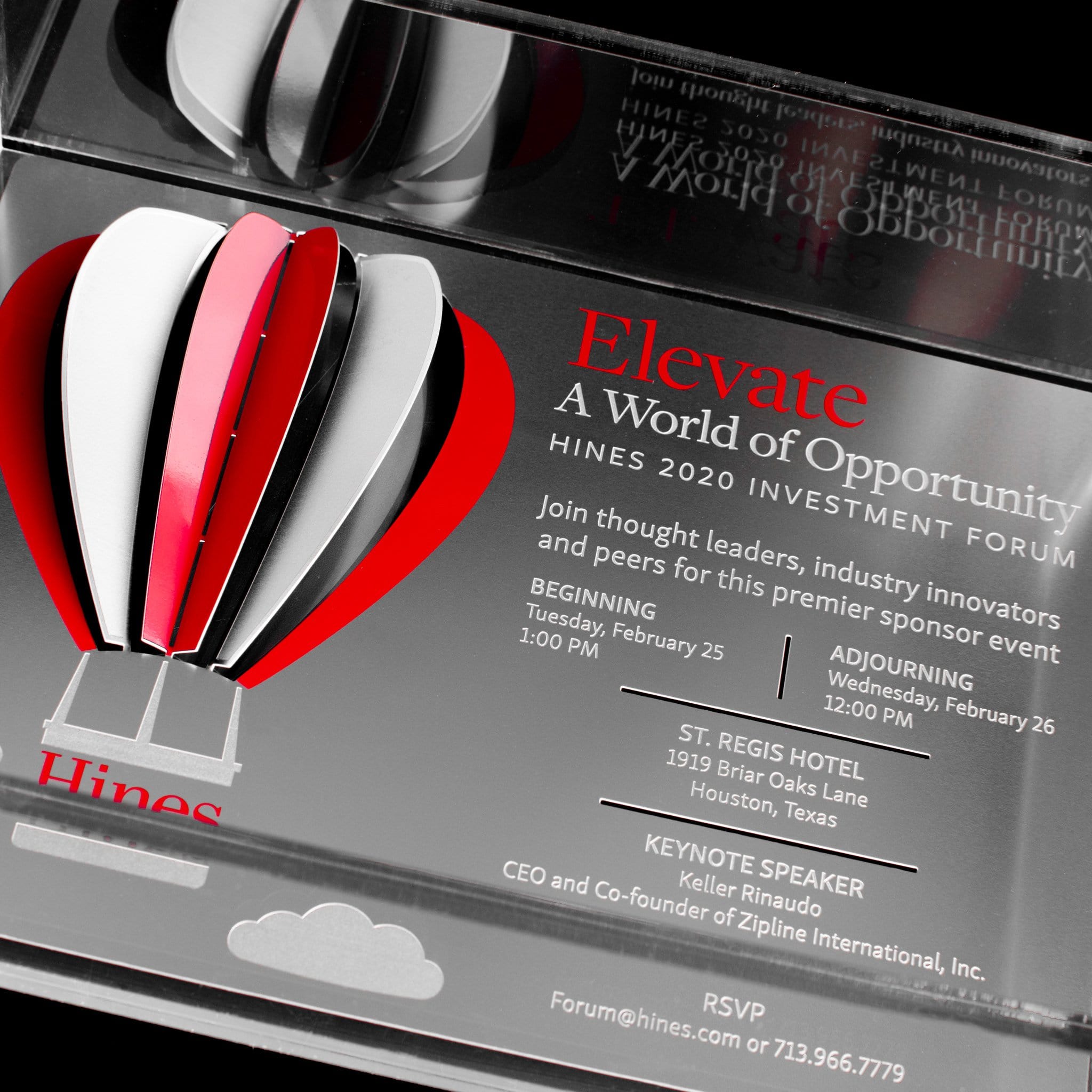 High End Metal Forum Invitation in Acrylic Box