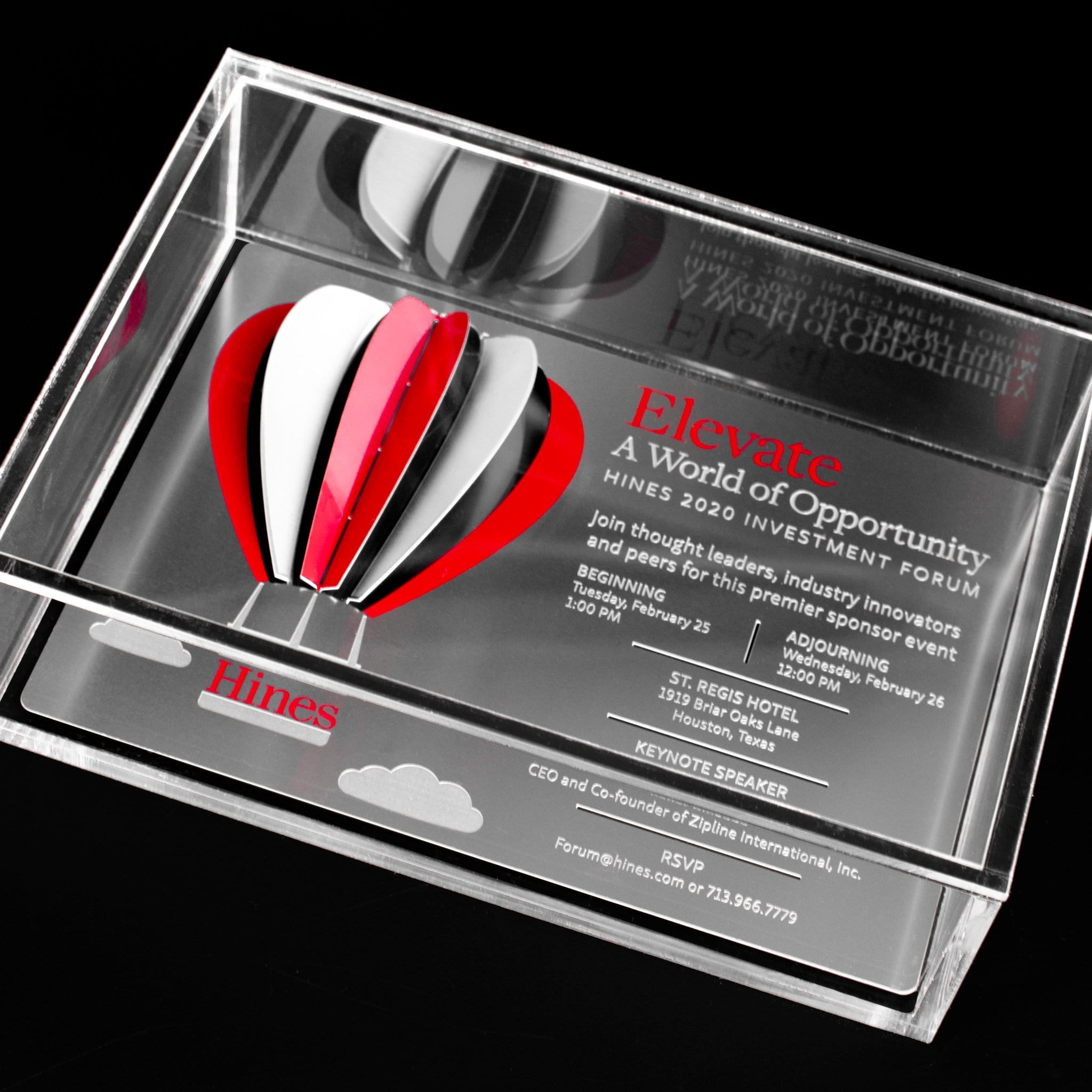 Hines Securities Metal Hot Air Balloon Invitation