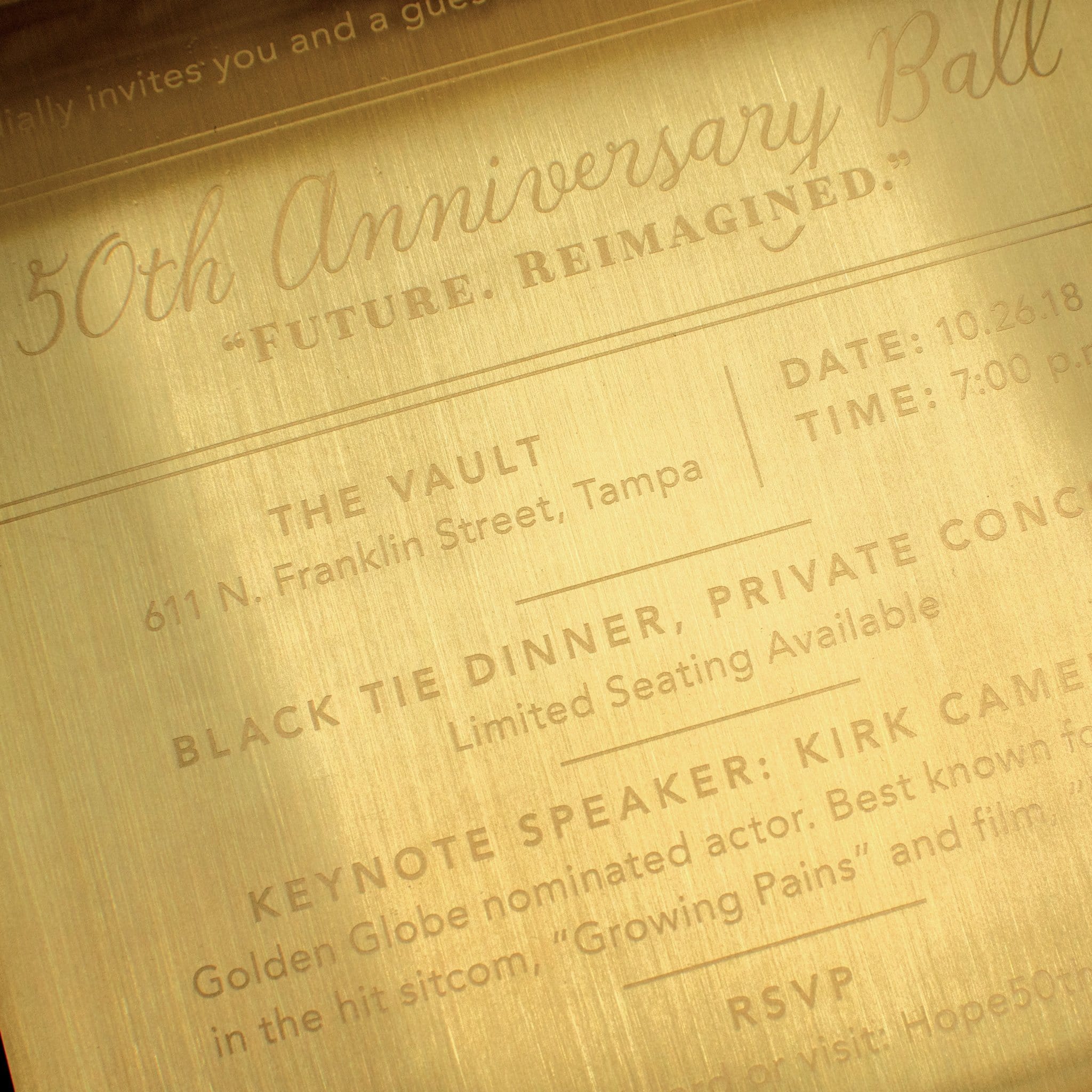 Hope Children's Home Gold Metal Gala Invitation