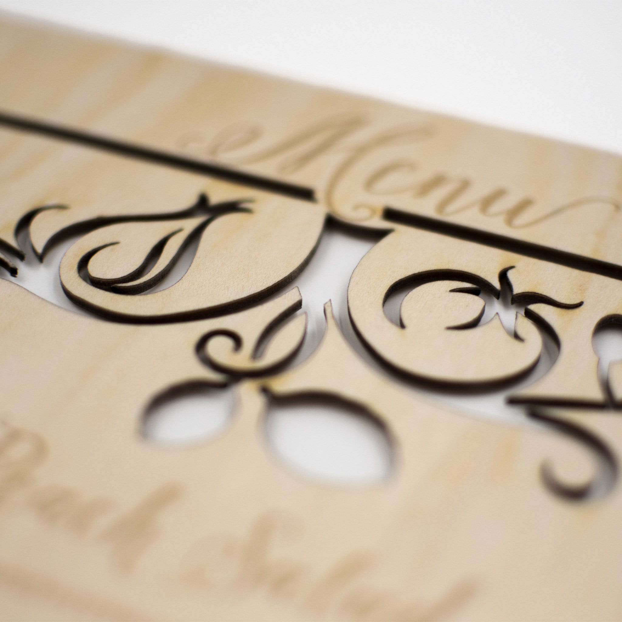 Wood Wedding Menu Sign