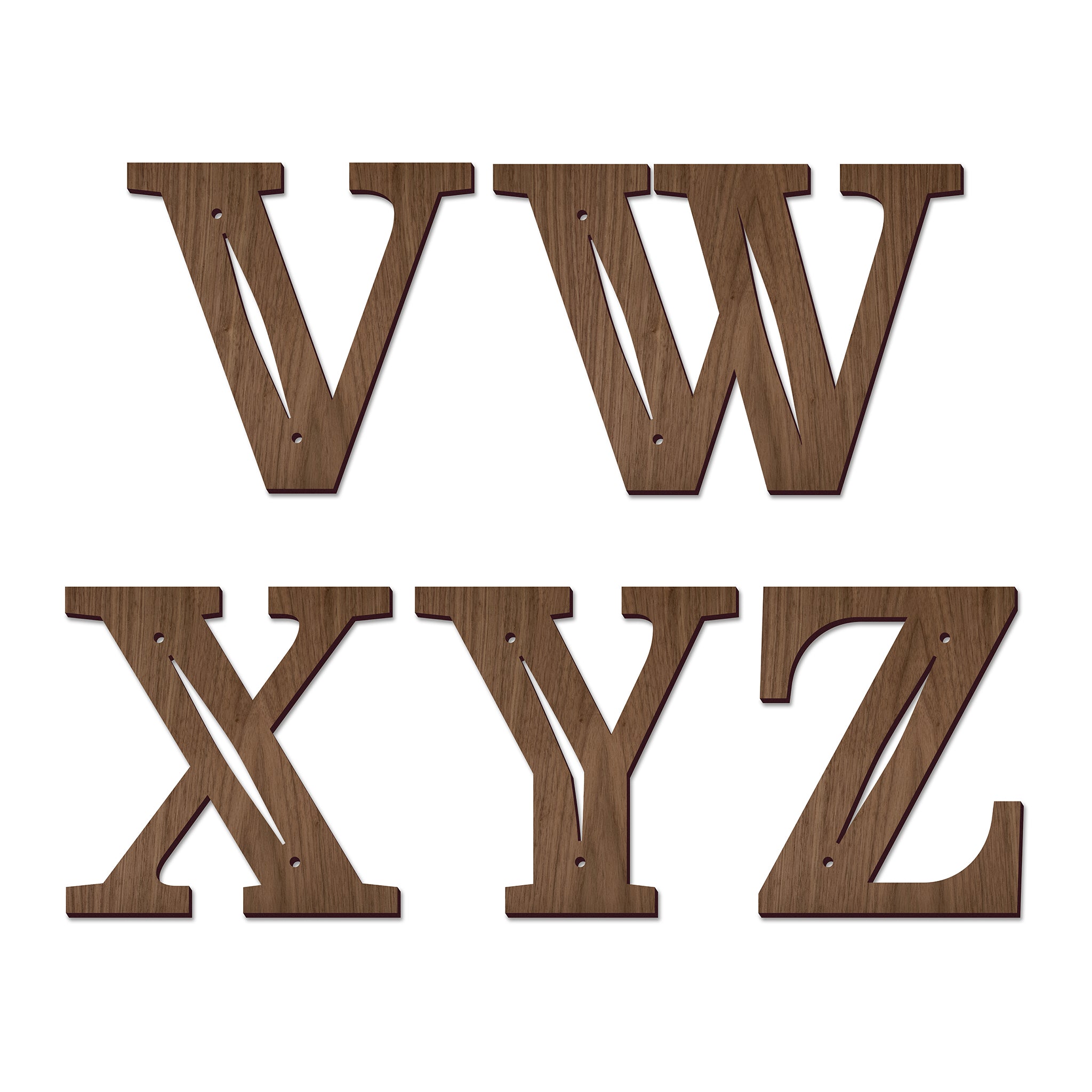 Walnut Wood Wall Letters