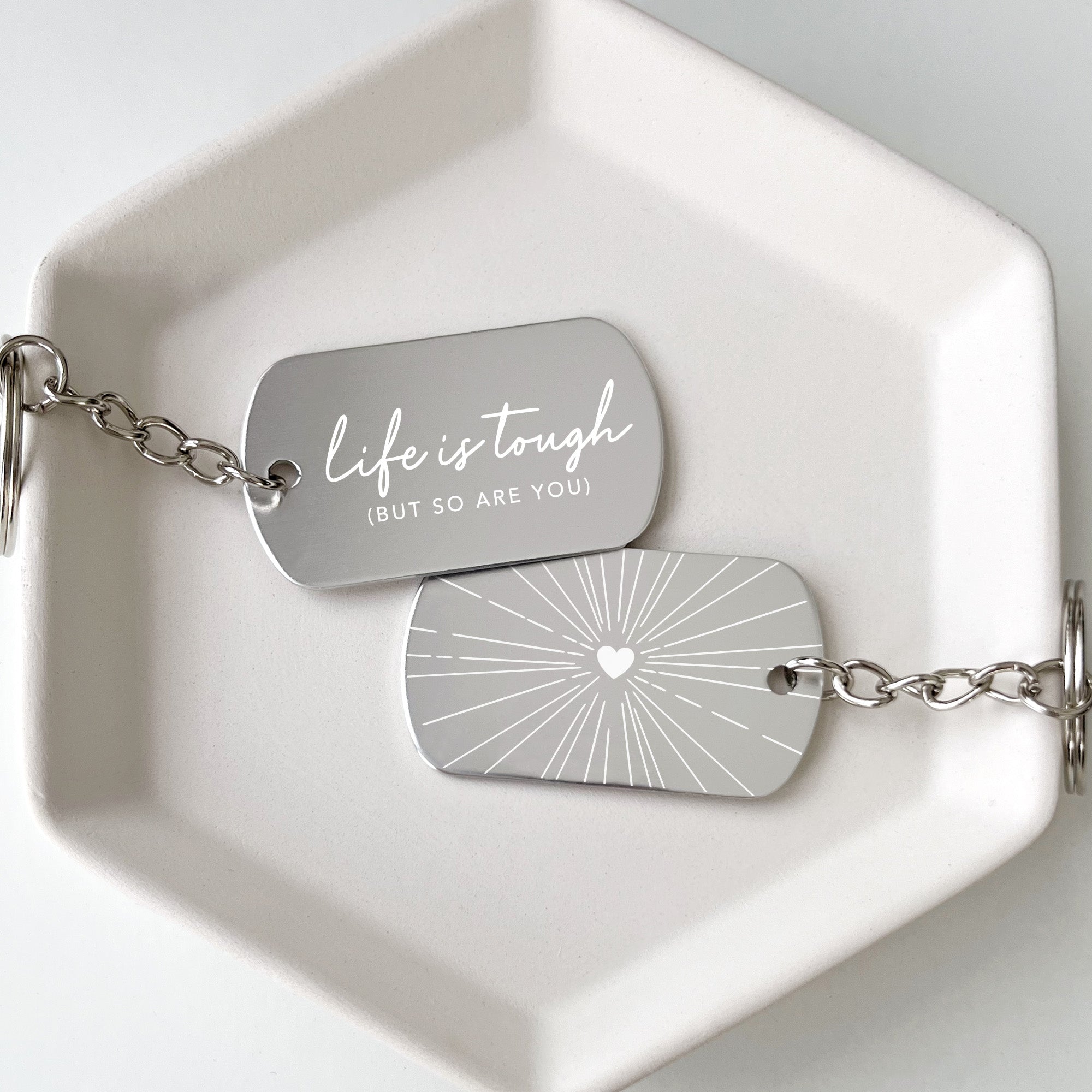 Life is Tough Keychain for Cancer Support