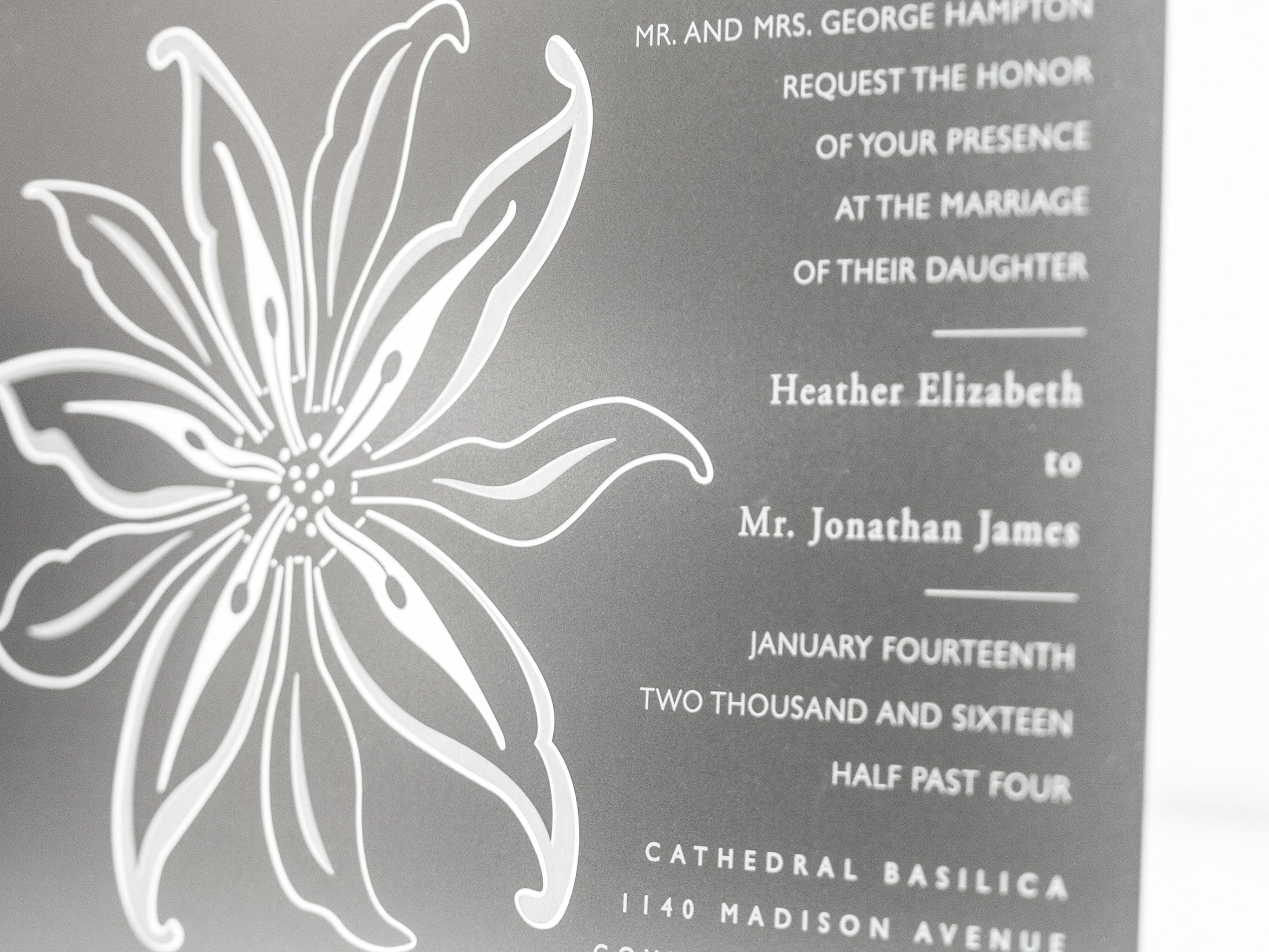 Engraved Metal Wedding Invitation
