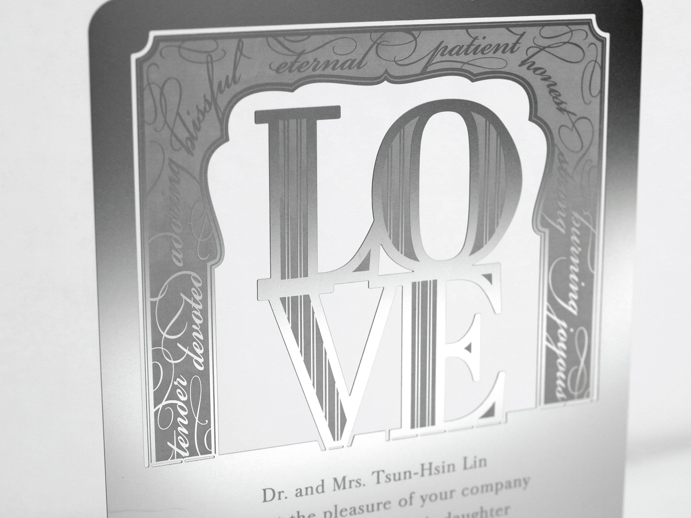 Real Metal Wedding Invitations Valentine Theme