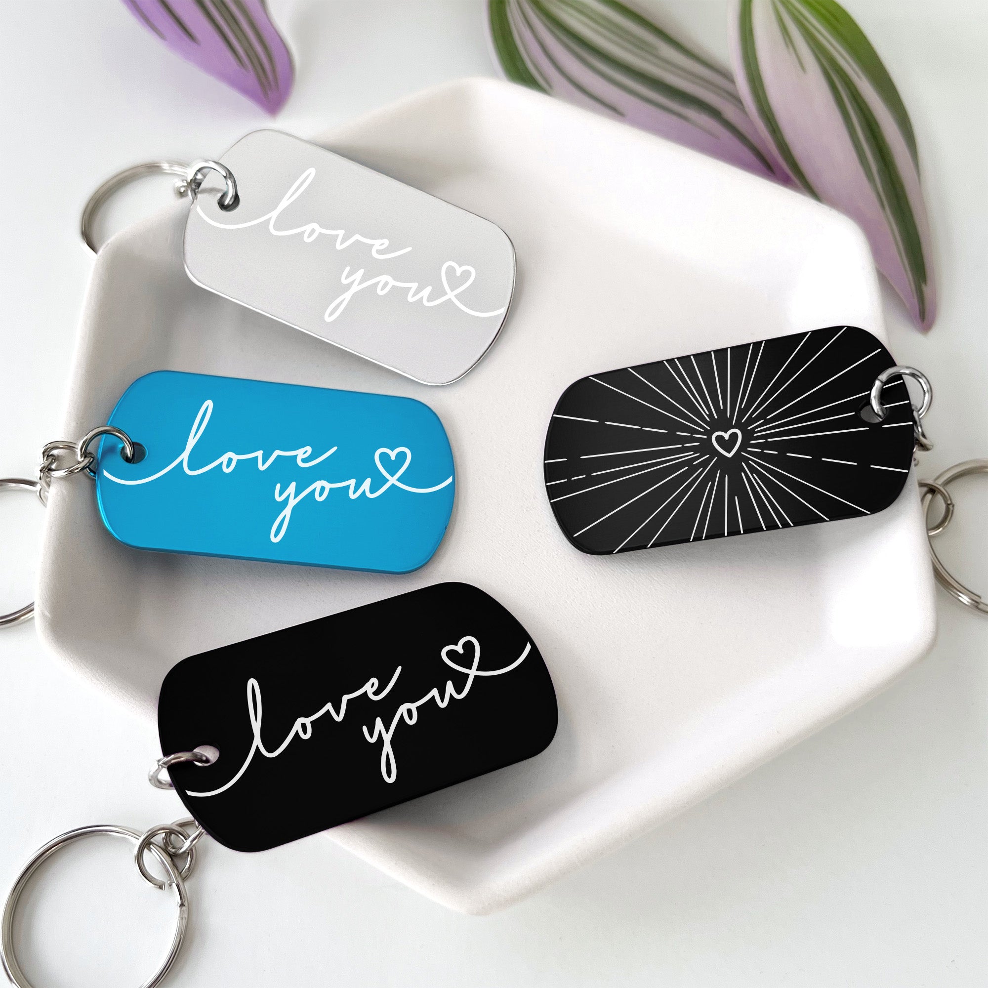 Love You Keychain for Boyfriend Girlfriend Gift