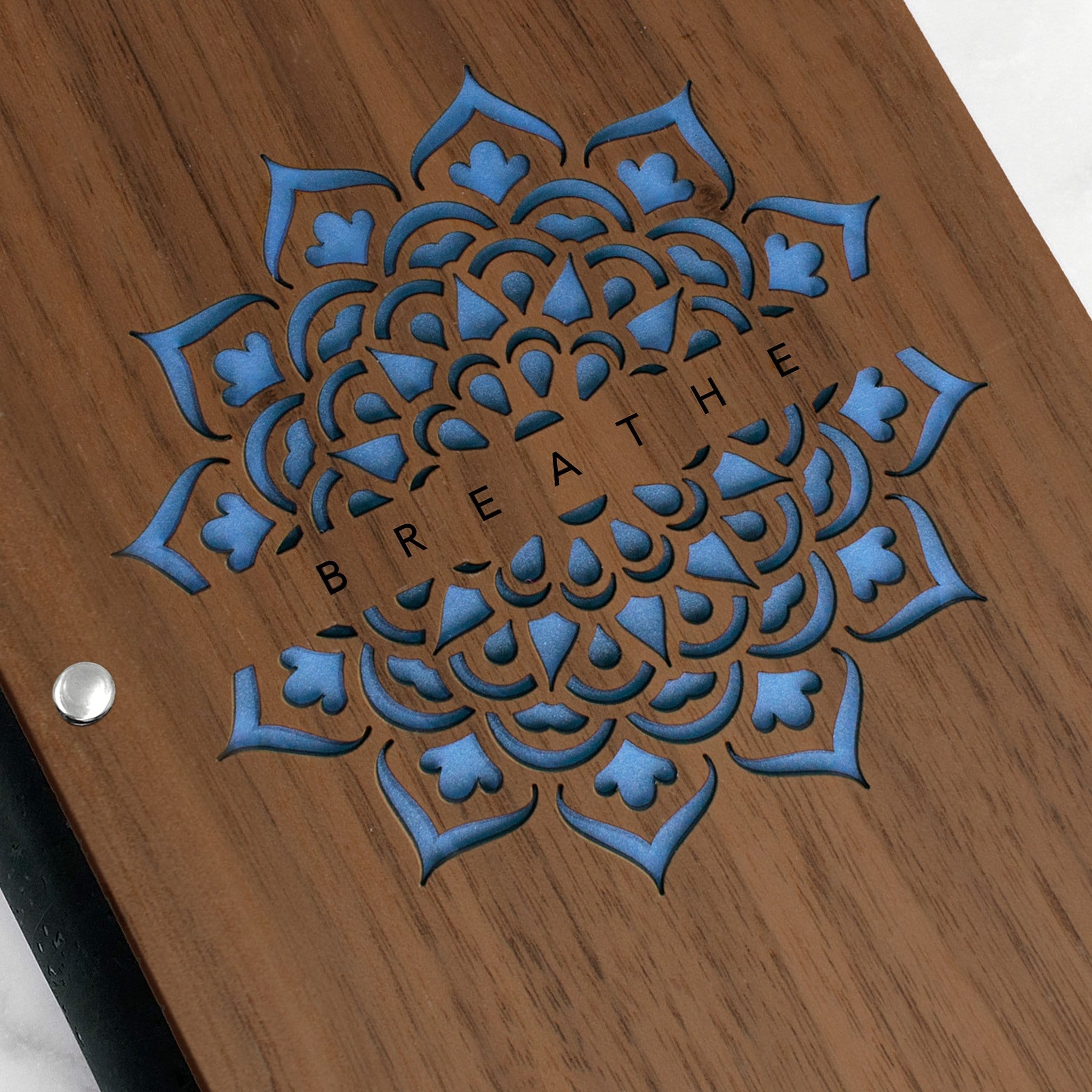 Mandala Journal with Walnut Wood Cover