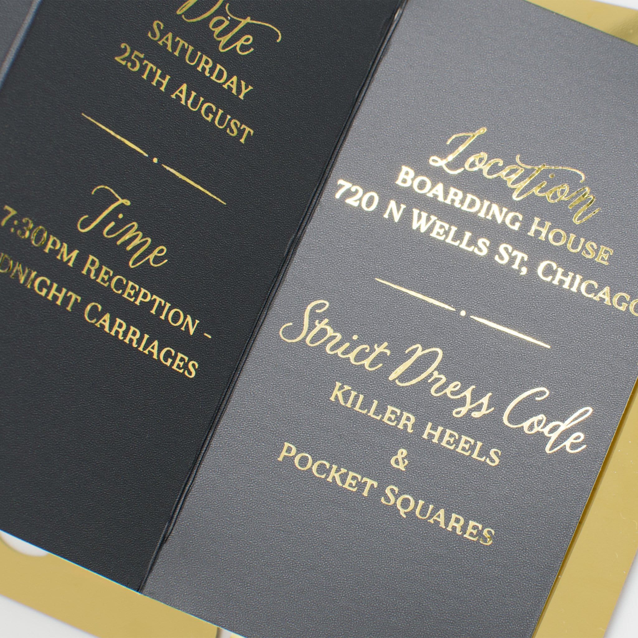 Gold Lily Metal Birthday Invitation
