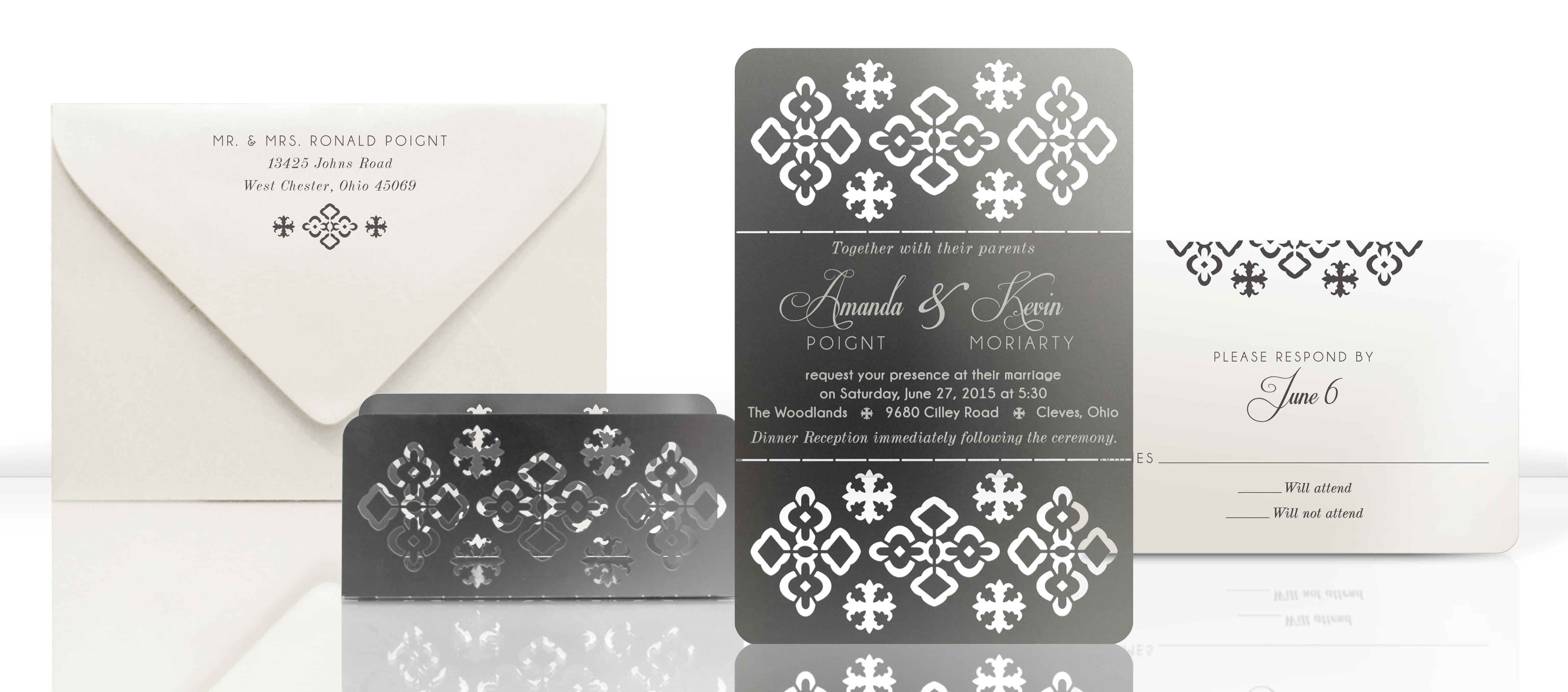 Real Metal Invitations Contemporary Design