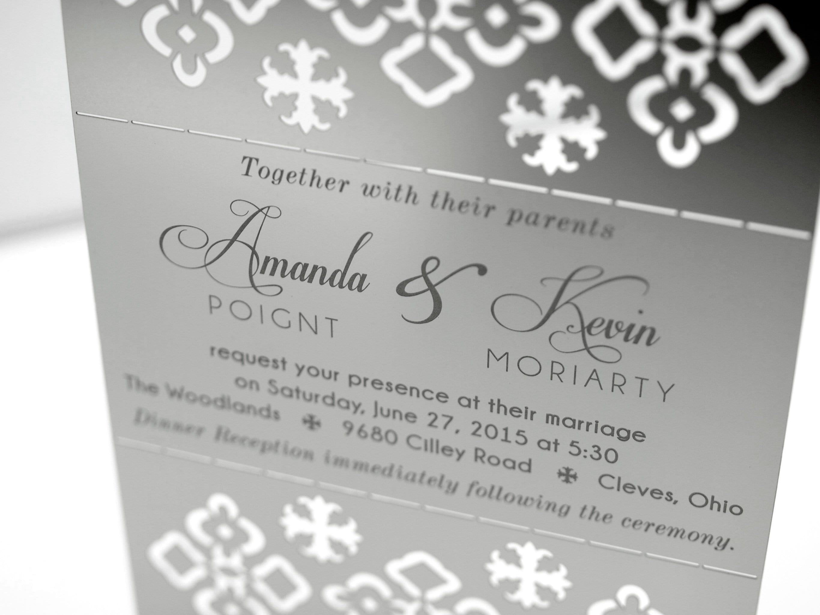 Engraved Metal Wedding Invitation