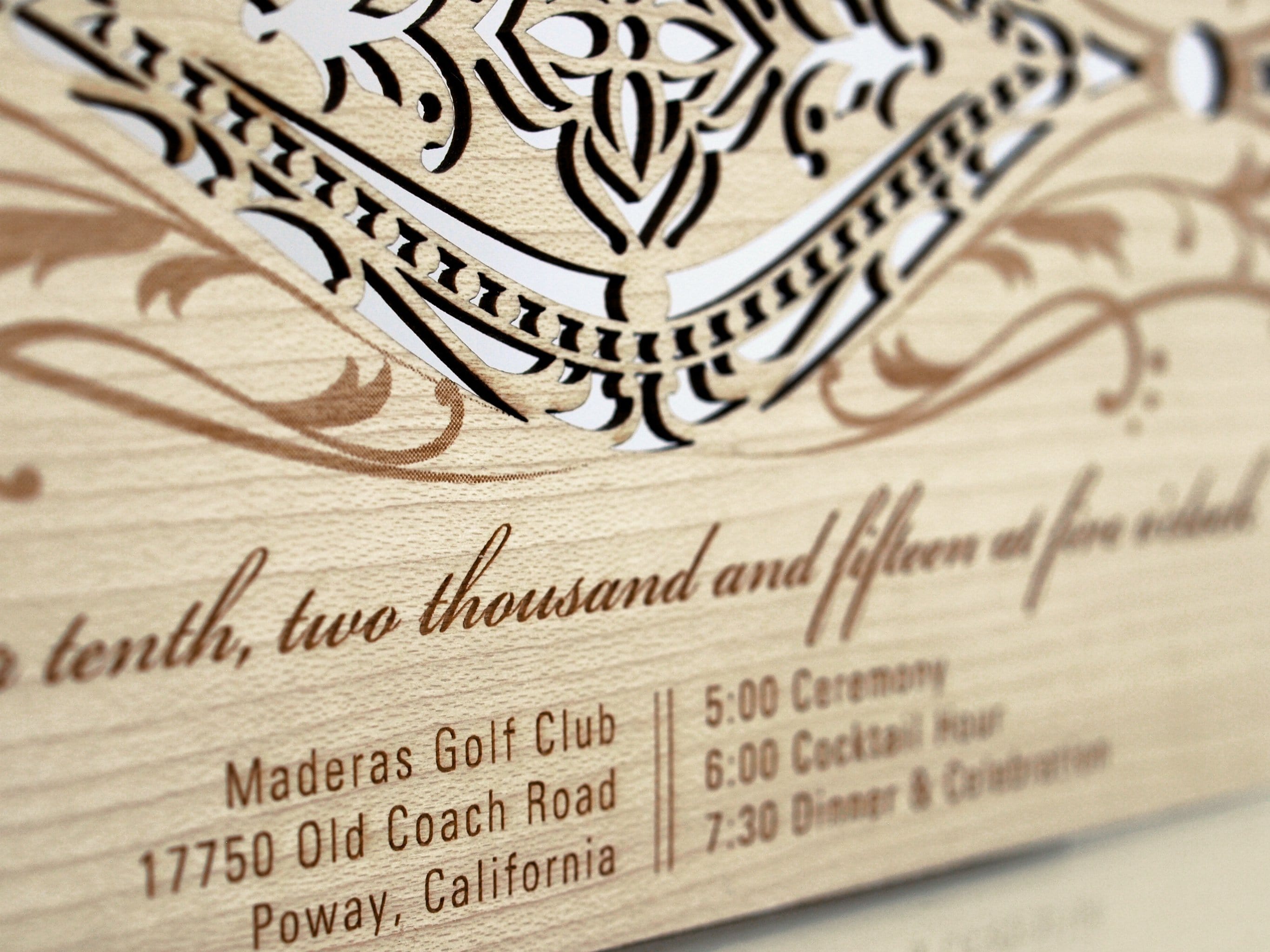 High End Wood Luxury Wedding Invitations