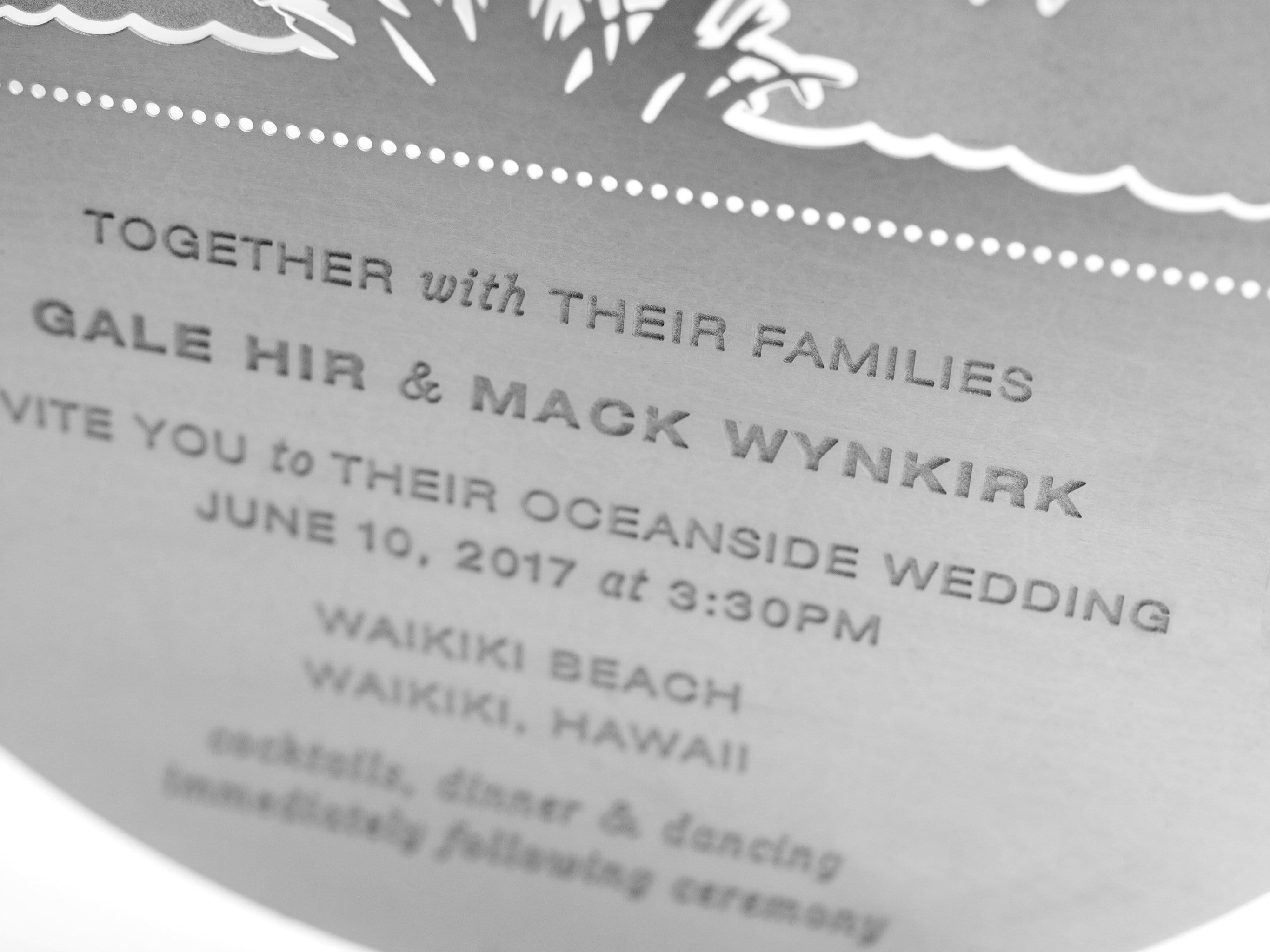 Engraved Metal Wedding Invitation