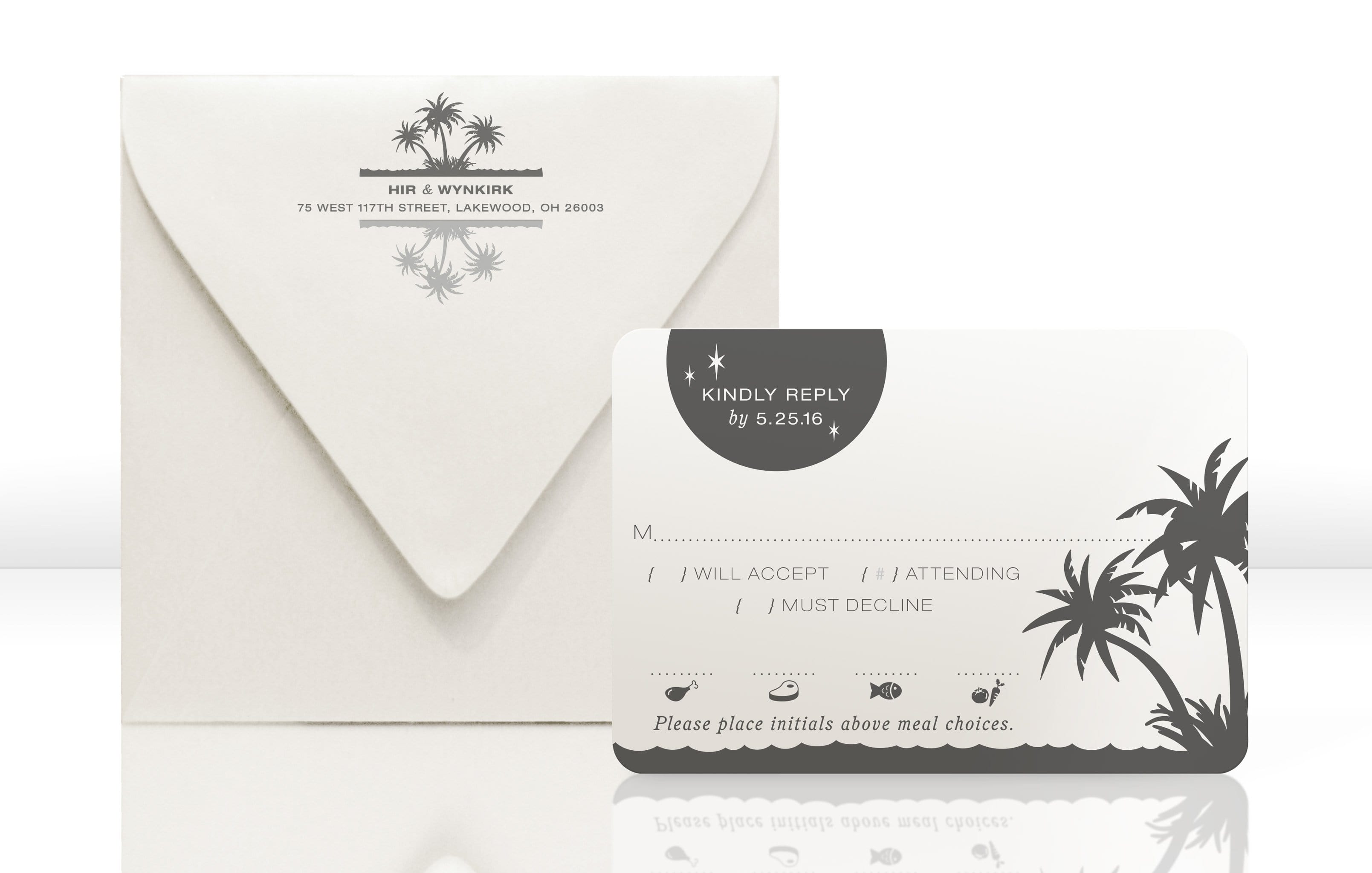 Palm Trees Metal Invitation