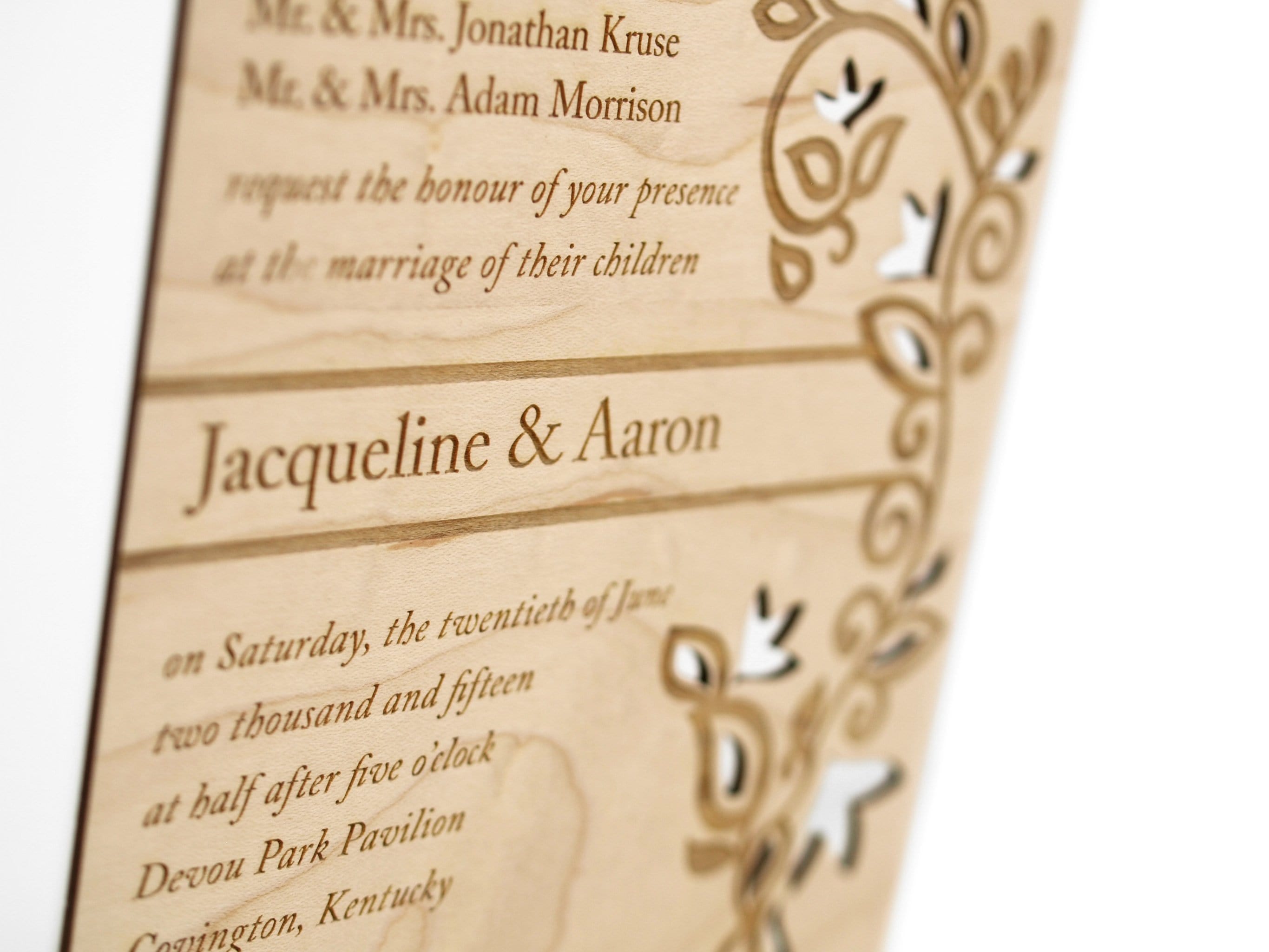 Indian Laser Cut Wood Wedding Invitations