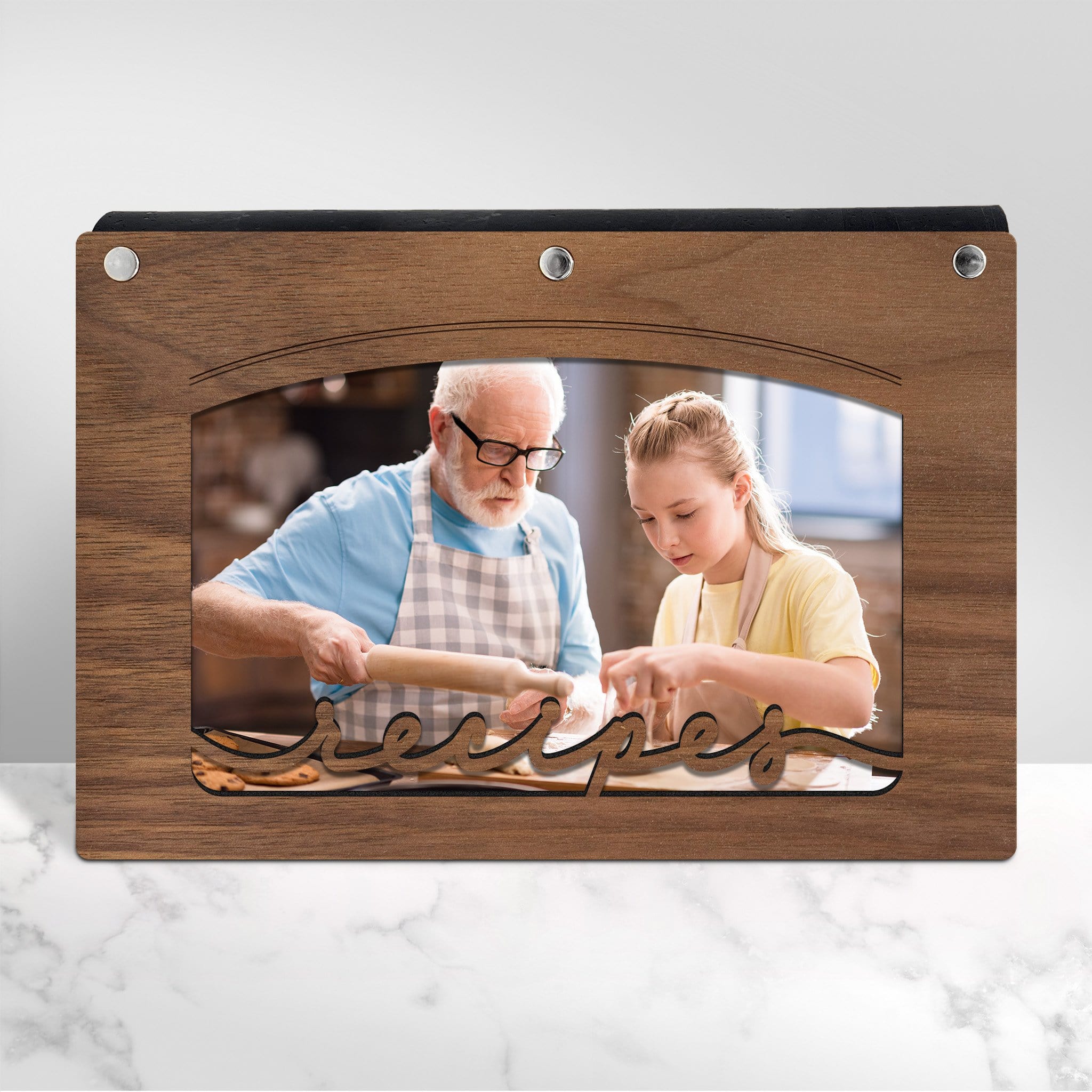 Handmade Family Recipe Book with Wood Cover