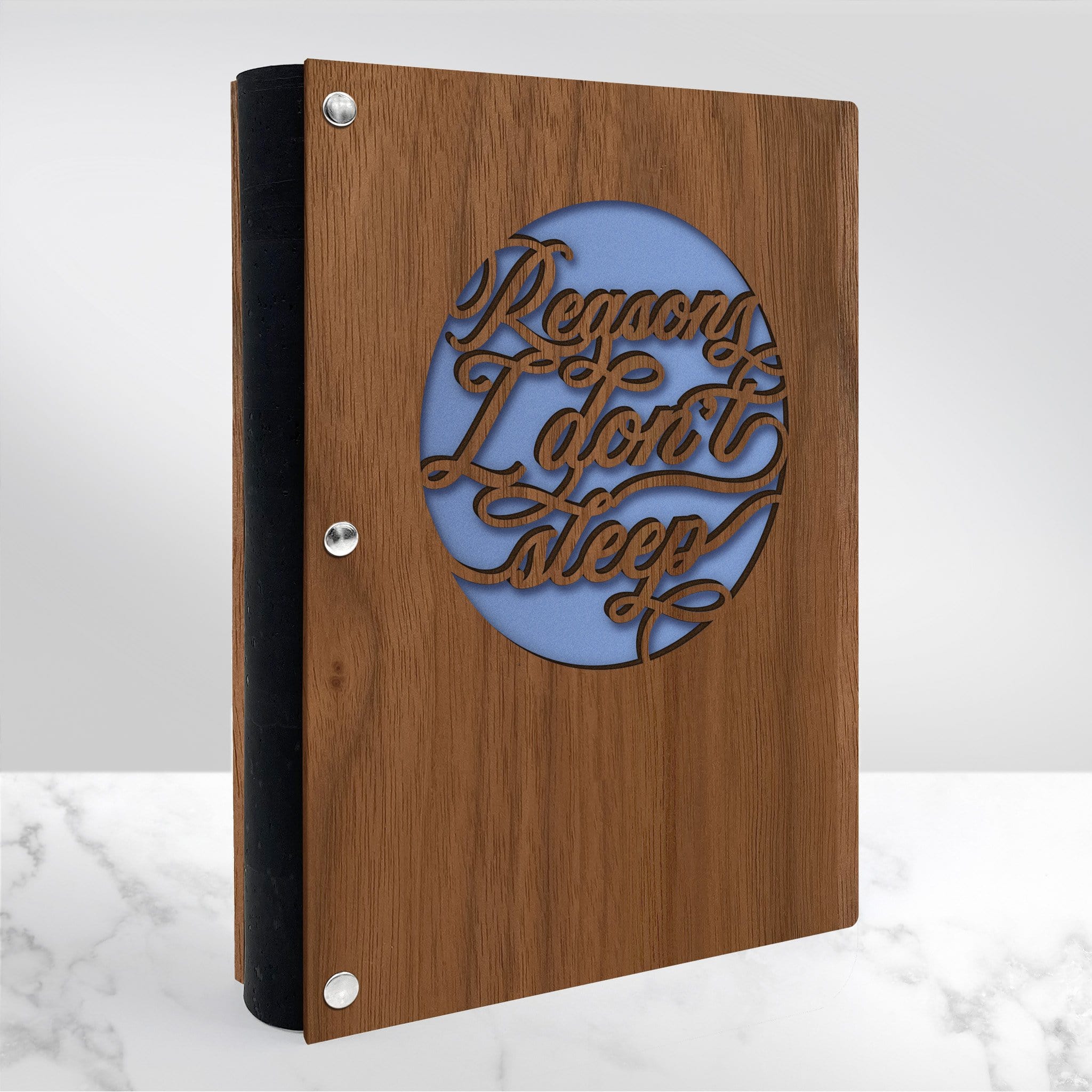 Reason's I Don't Sleep Journal with Wood Cover