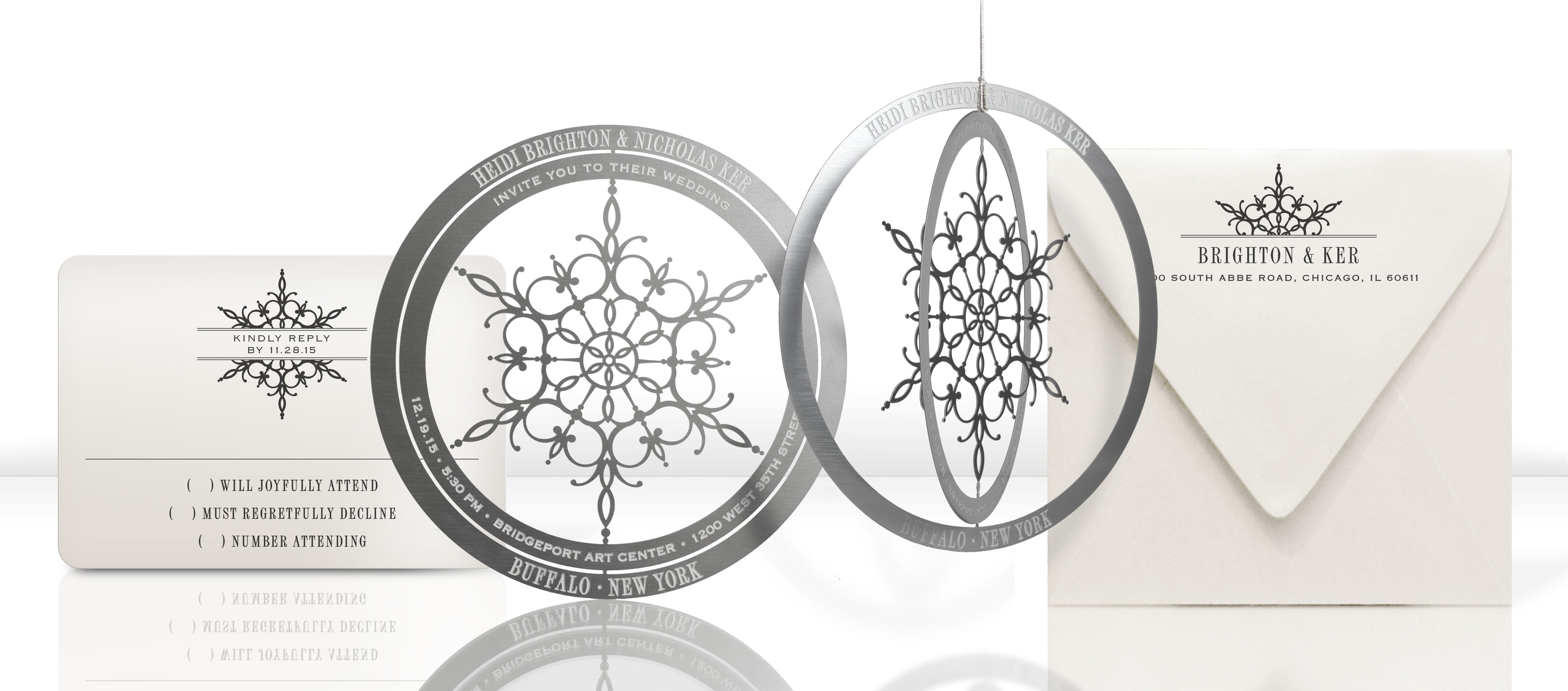 Real Metal Invitations that Turn into Ornaments
