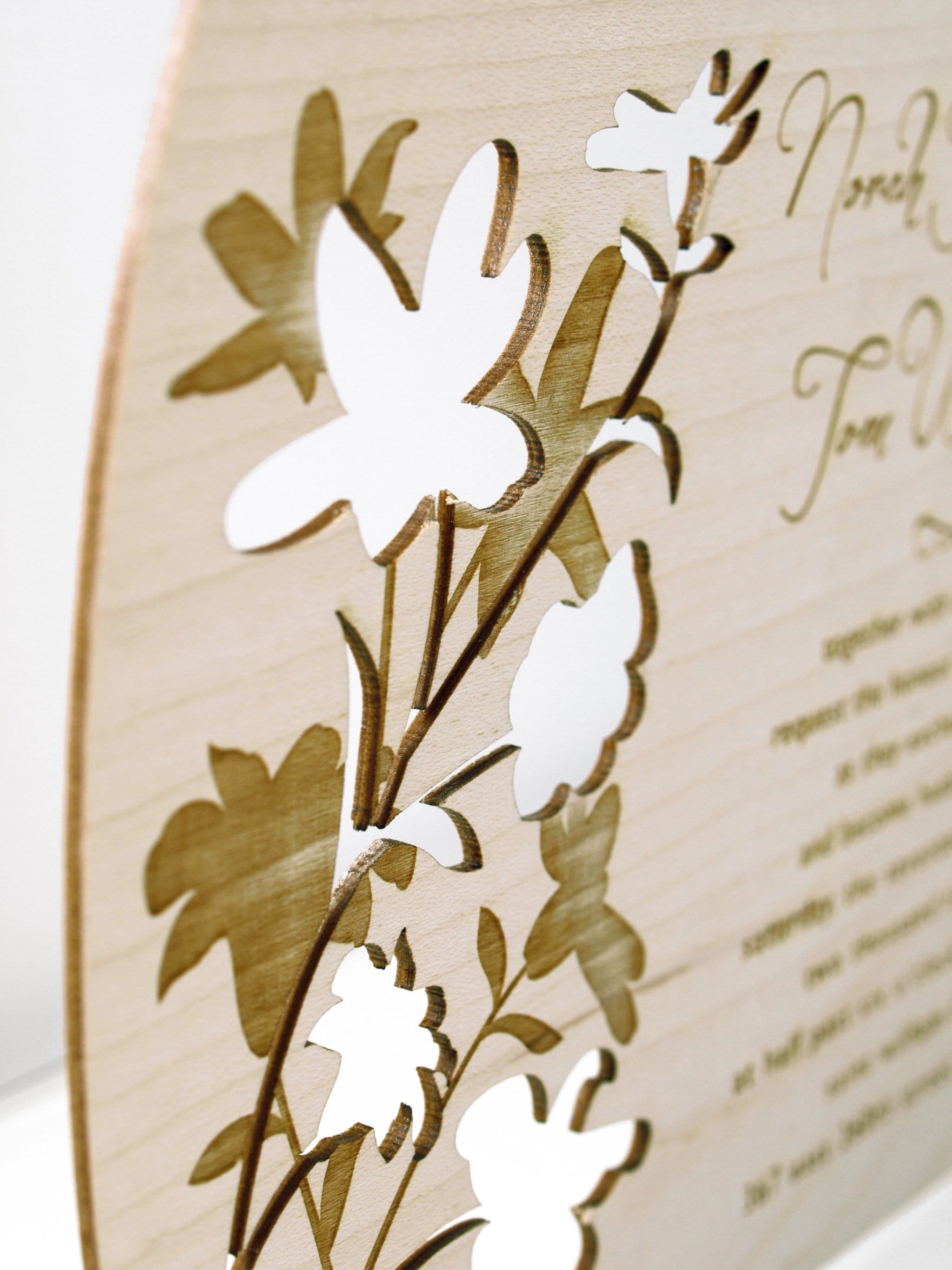 High End Flower Wood Wedding Invitations