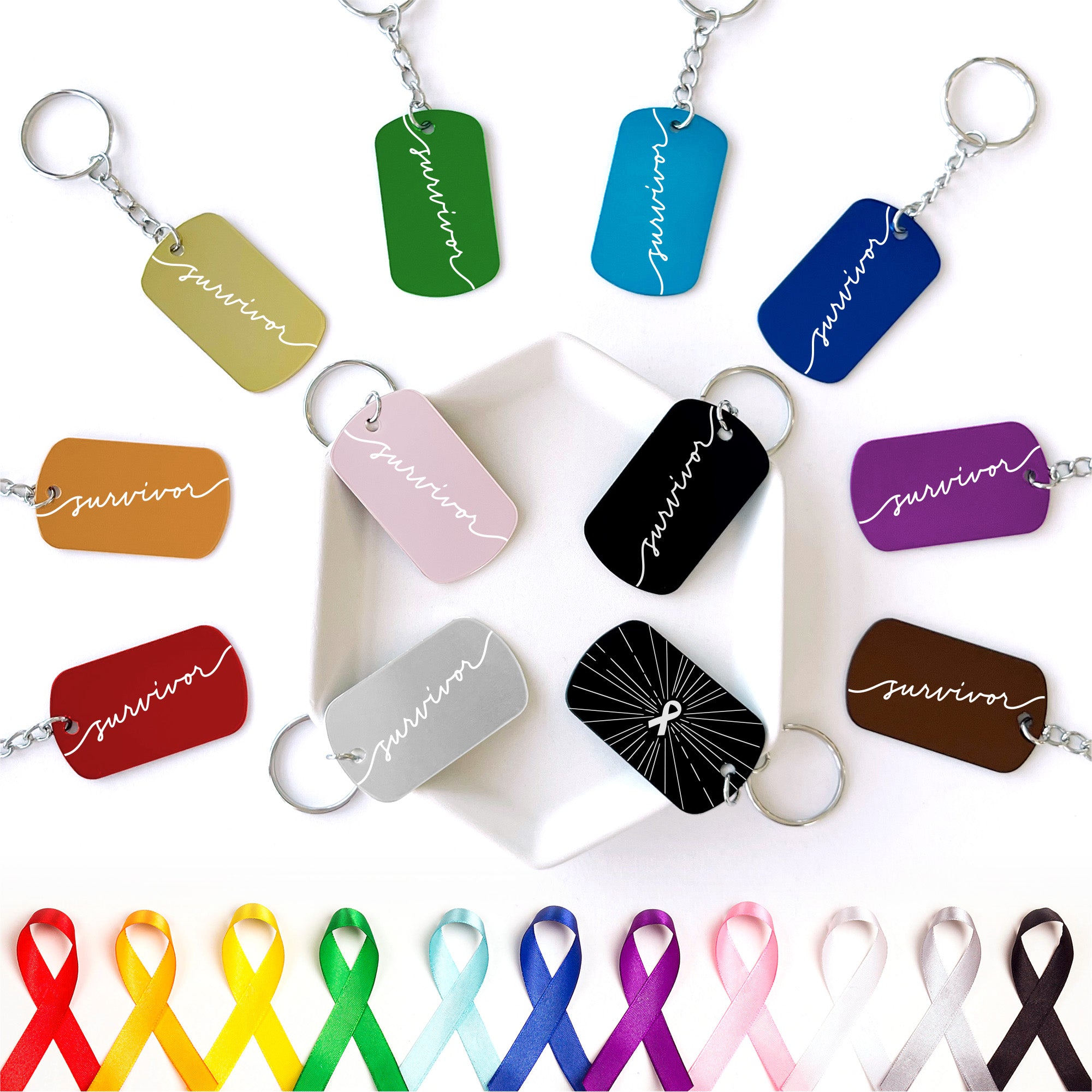Survivor Keychains Cancer Support Gift