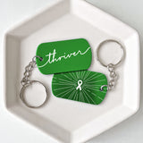 Green Ribbon Thriver Cancer Support Keychains