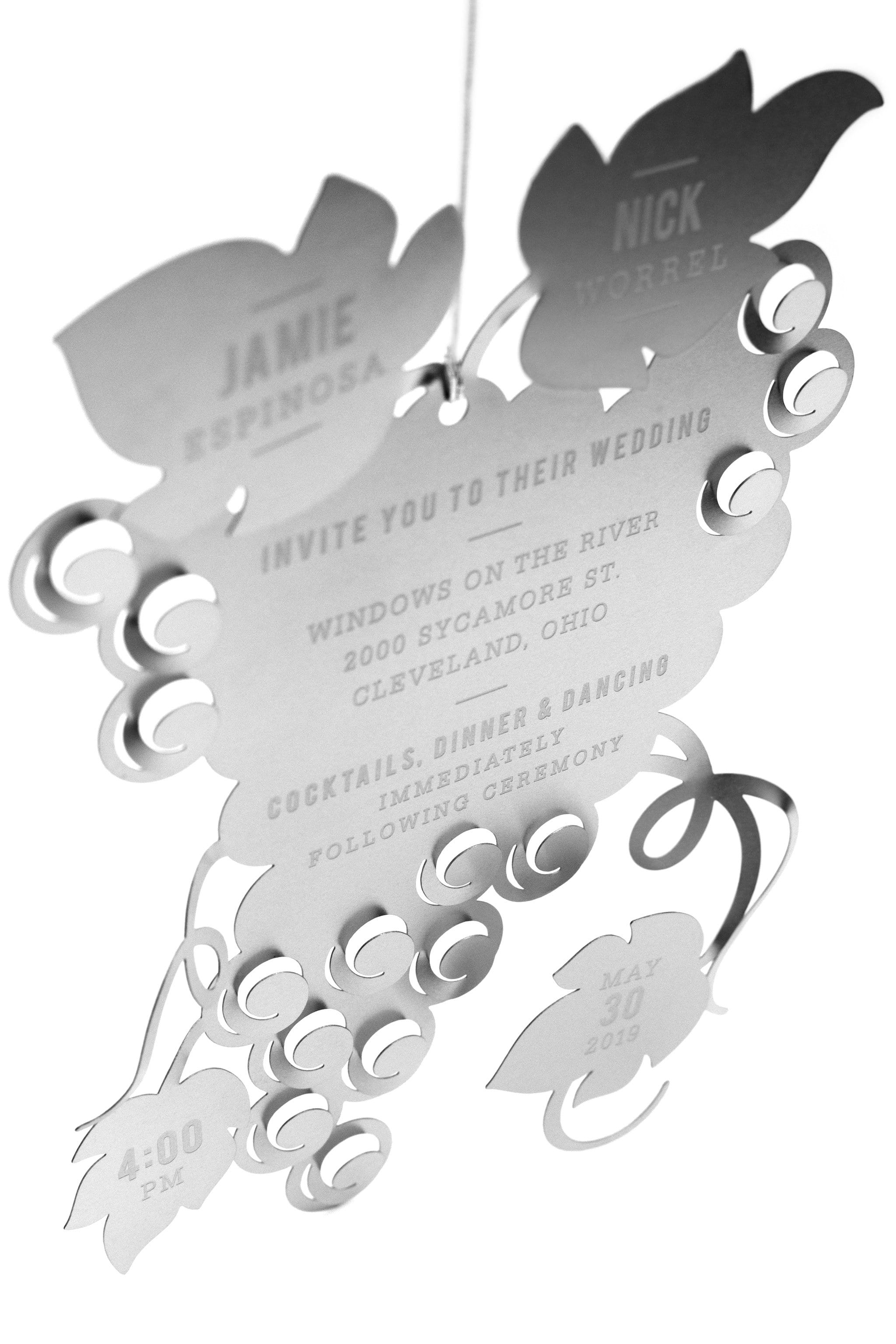 3D Wedding Invitations Made from Metal