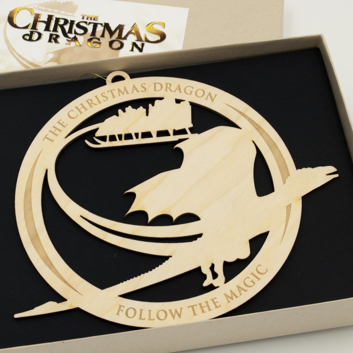 The Christmas Dragon Wood Ornament